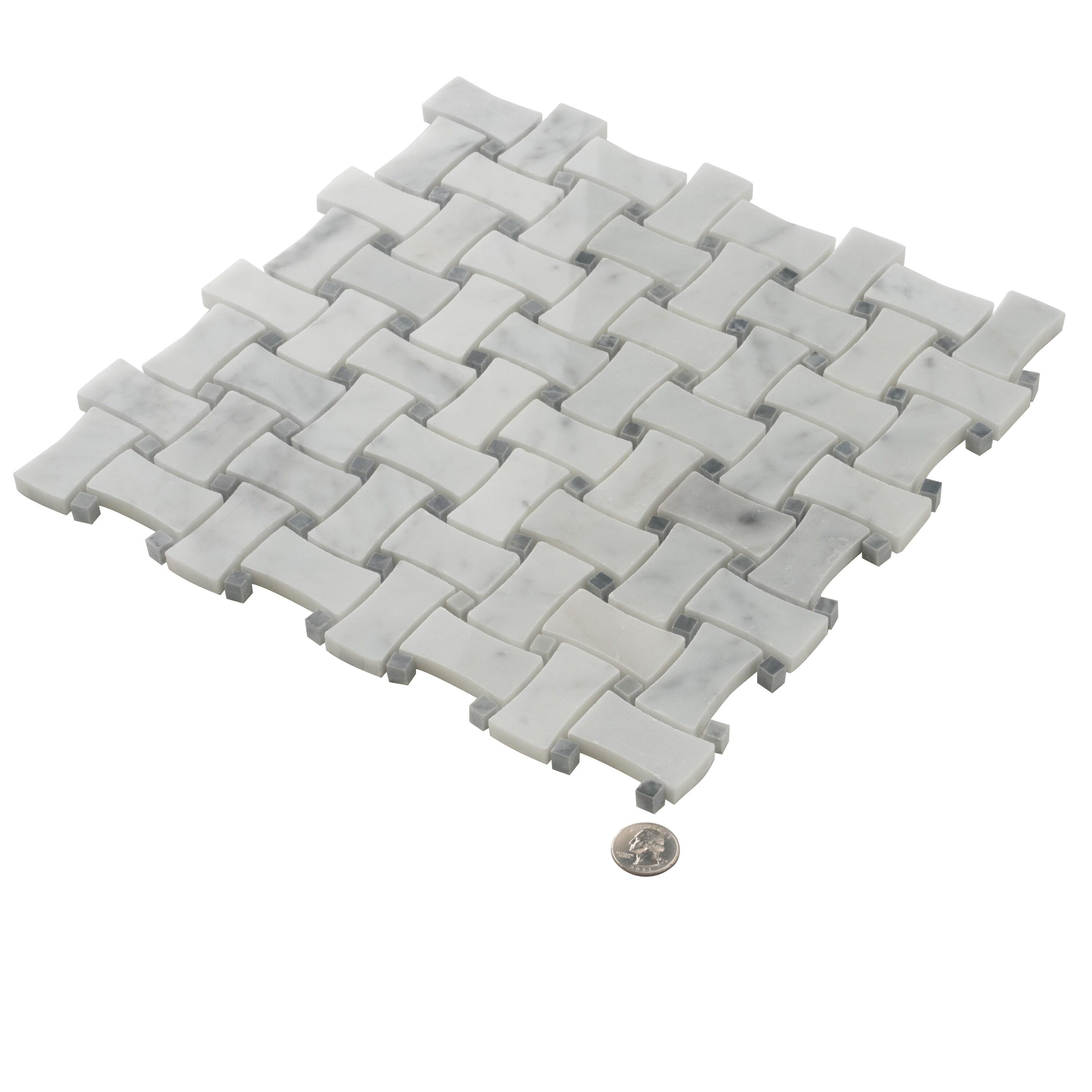 12" x 12" Natural Stone Basketweave Mosaic Wall & Floor Tile