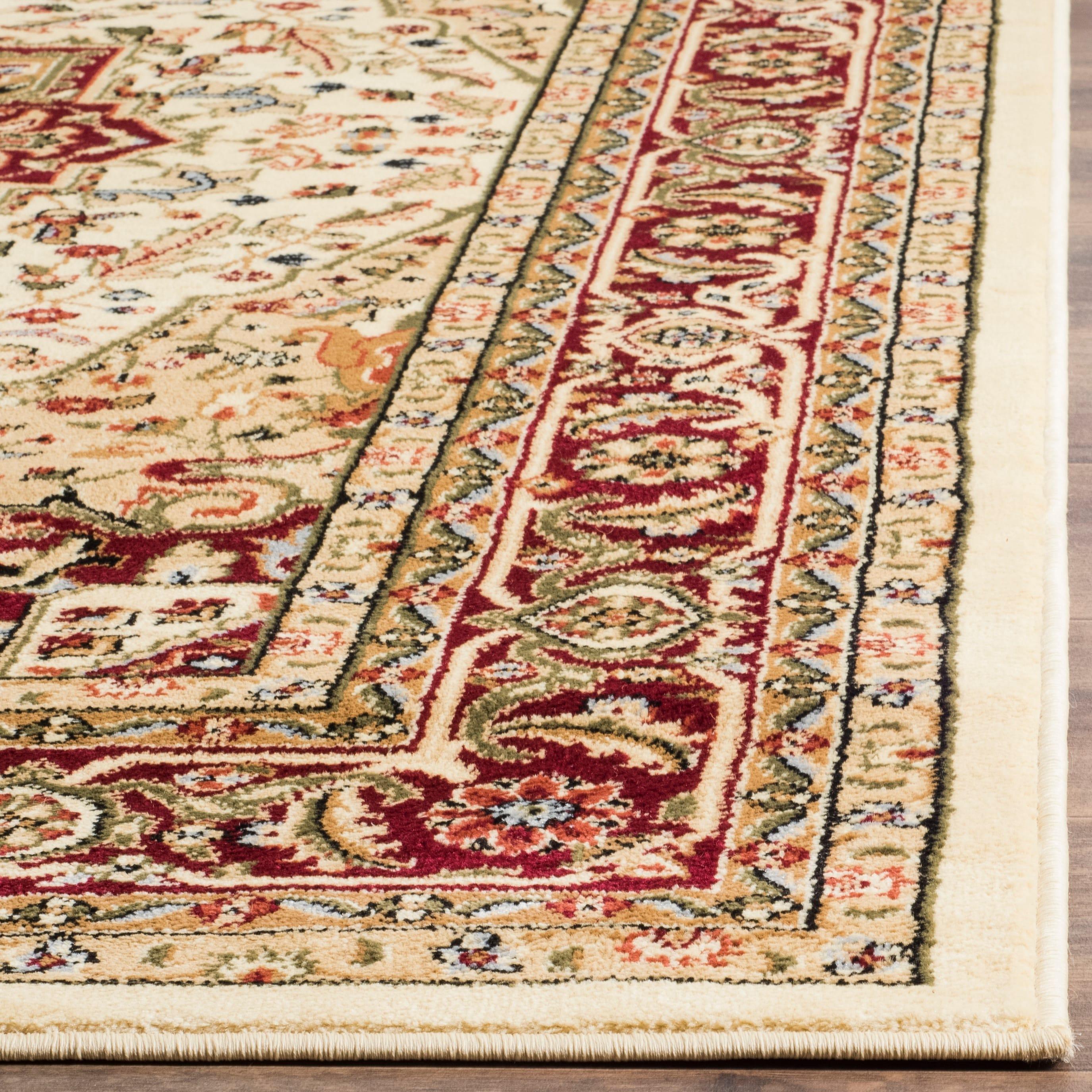 SAFAVIEH Lyndhurst Miranda Traditional Bordered Area Rug, Ivory/Red, 10' x 14'
