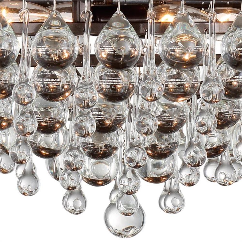 Vibrant Bronze 6-Light Chandelier with Clear Glass Drops