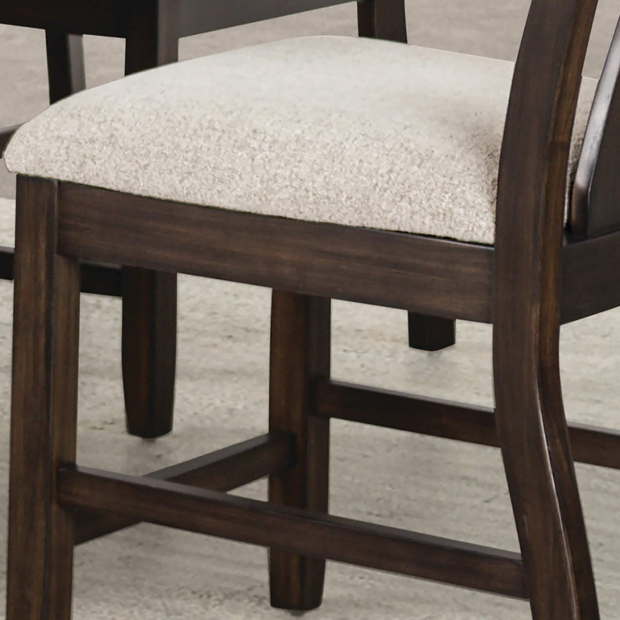 Furniture of America Rhiannon Upholstered Solid Wood Side Chairs, Set of 2, Espresso