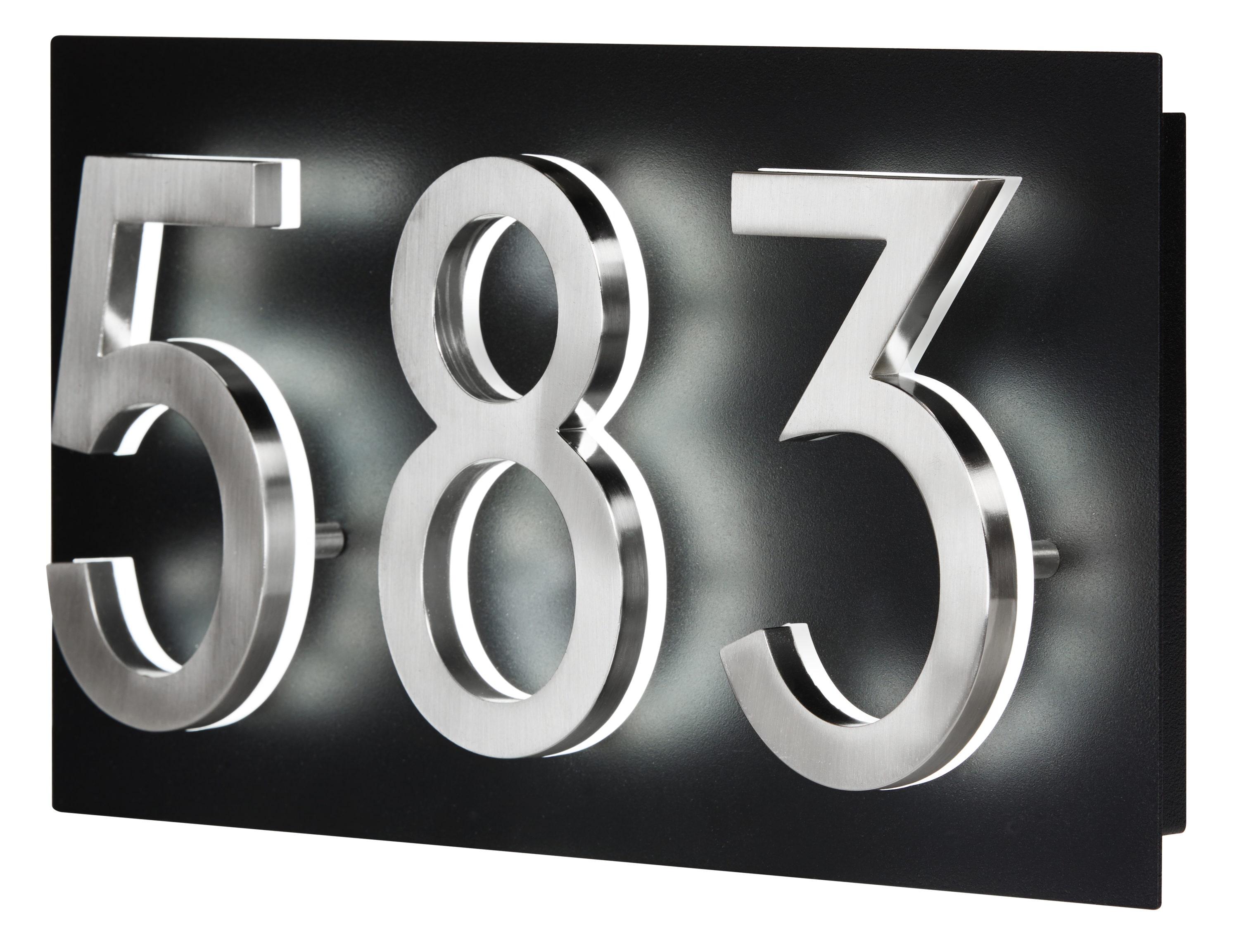 Address Plaque for Backlit LED Numbers, Black