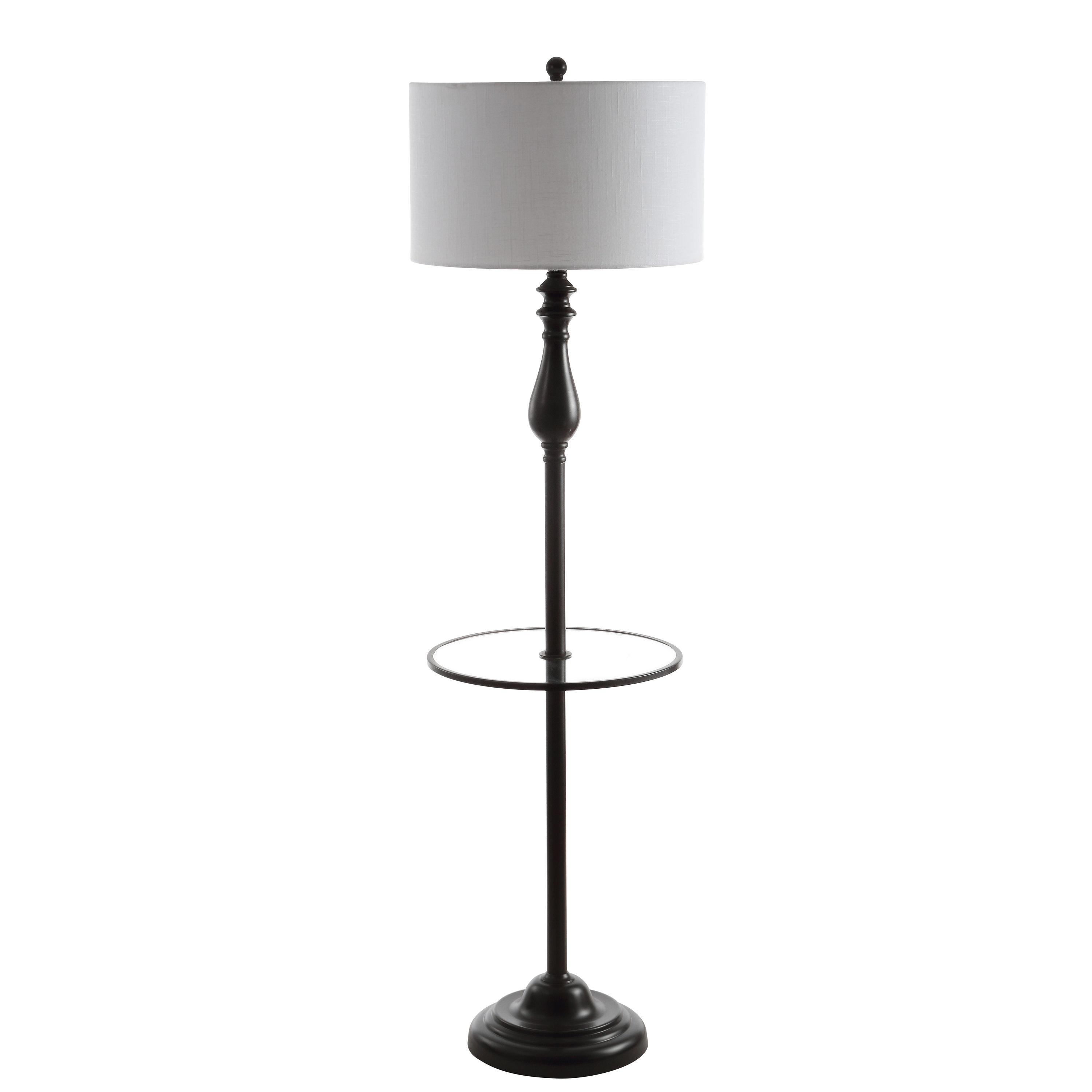Rephen 60'' Black LED Swing Arm Floor Lamp with USB