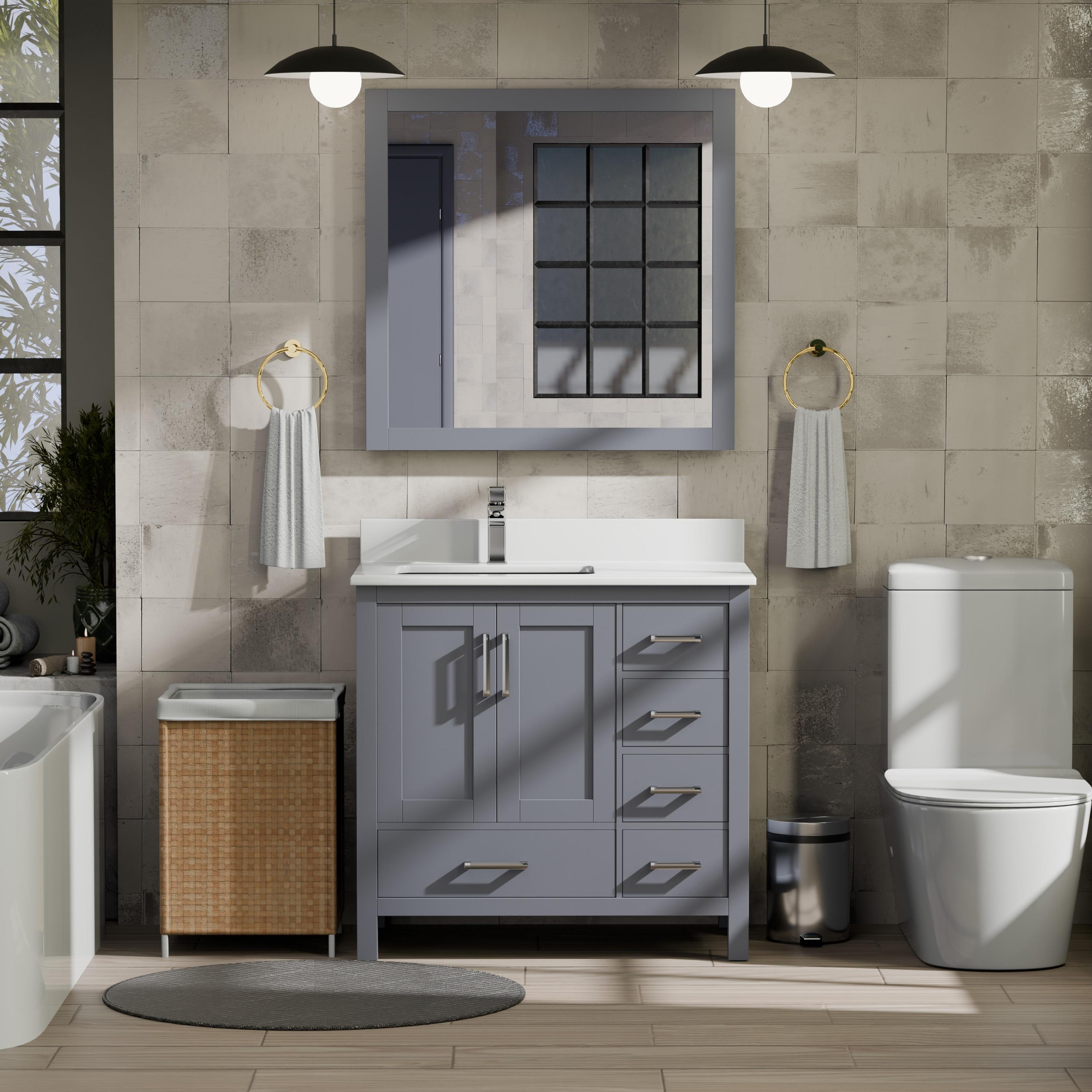 Lexora Jacques 36 in. W x 22 in. D Left Offset Bath Vanity and Top