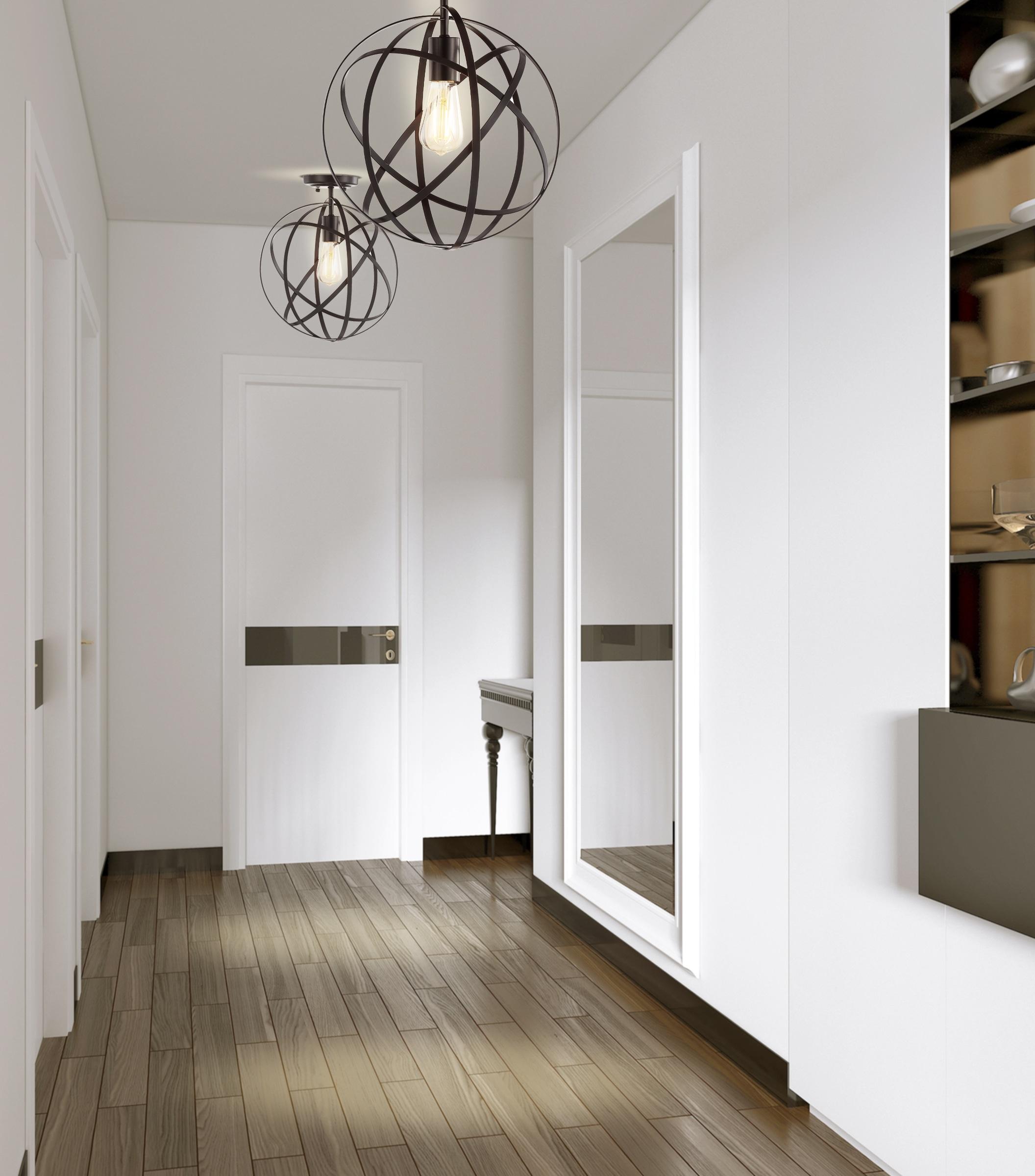 JONATHAN  Y Alma 13" Metal Orb Contemporary 1 -Light 13-in Polished Bronze Semi Flush Mount Light