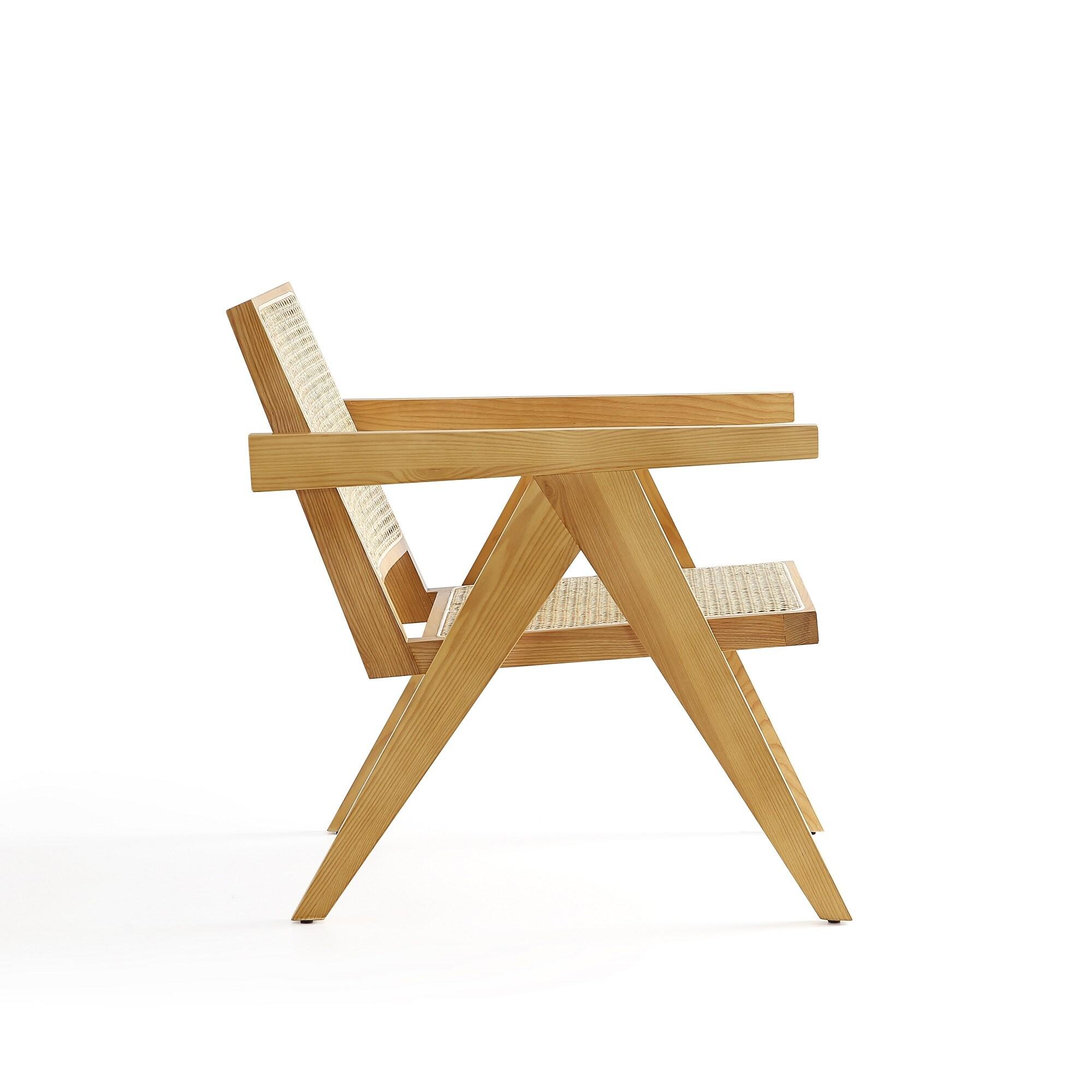 Set of 2 Hamlet Wood Accent Chairs Natural - Manhattan Comfort: Matte Finish, Ash Frame, No Assembly Required
