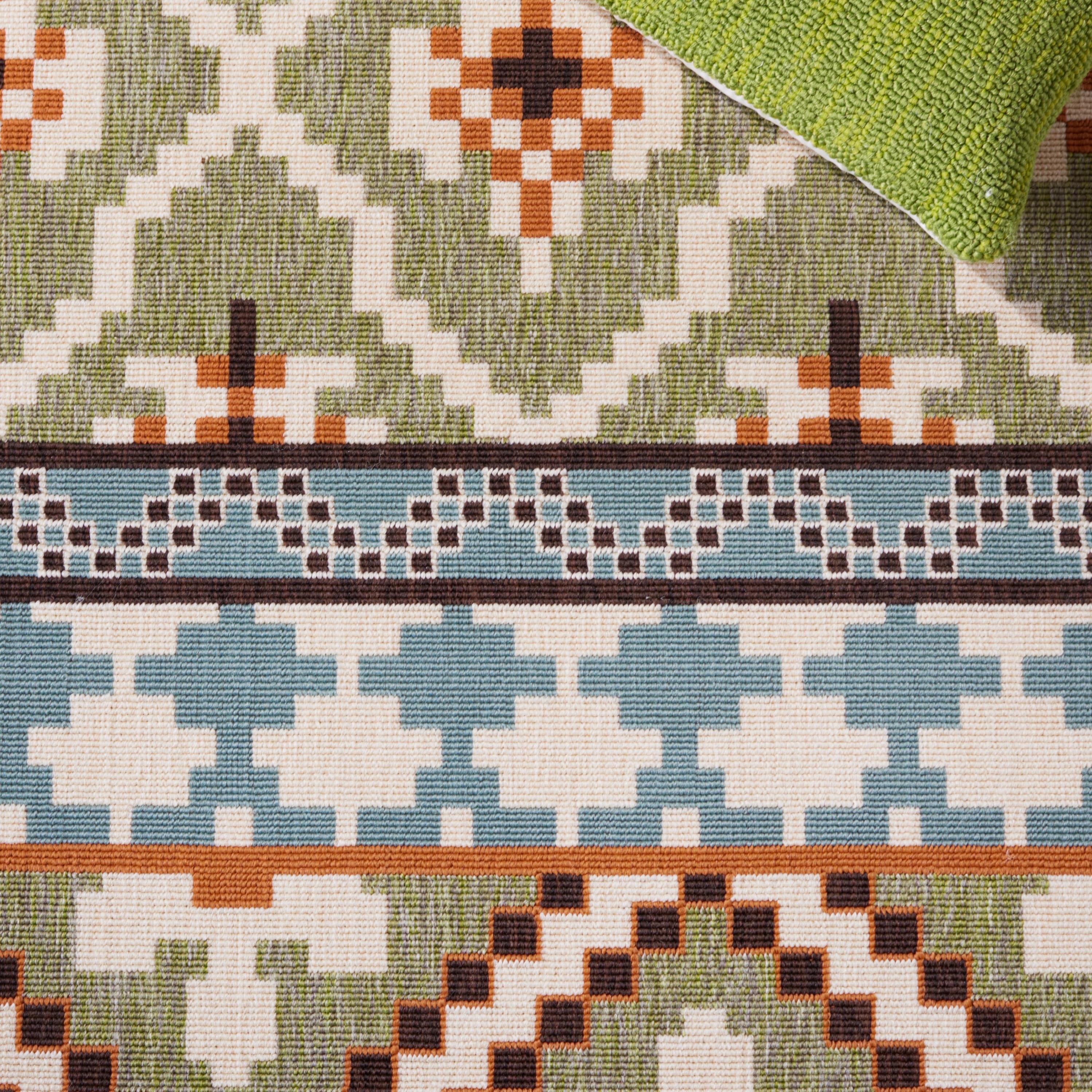 Veranda VER097 Power Loomed Indoor/Outdoor Area Rug - Green/Terracotta - 5'3"x5'3" - Safavieh.