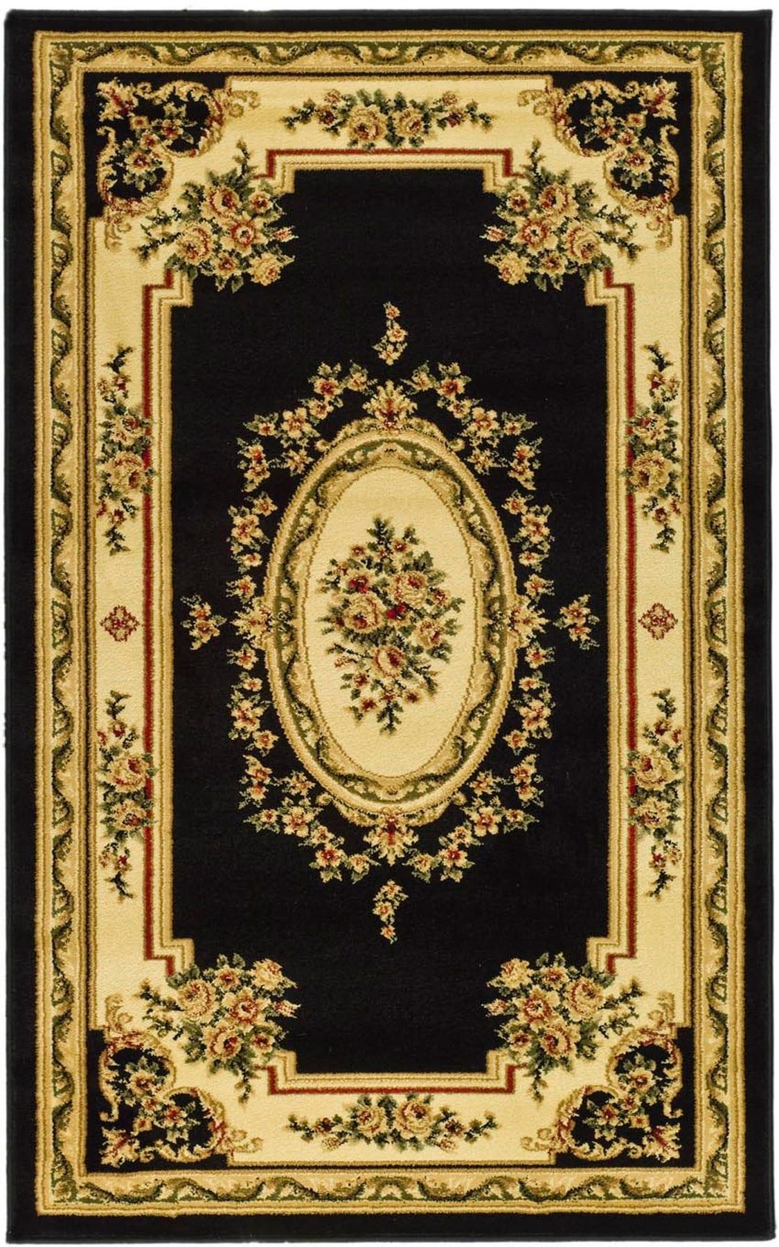Lyndhurst LNH218 Power Loomed Accent Rug - Black/Ivory - 3'3"x5'3" - Safavieh