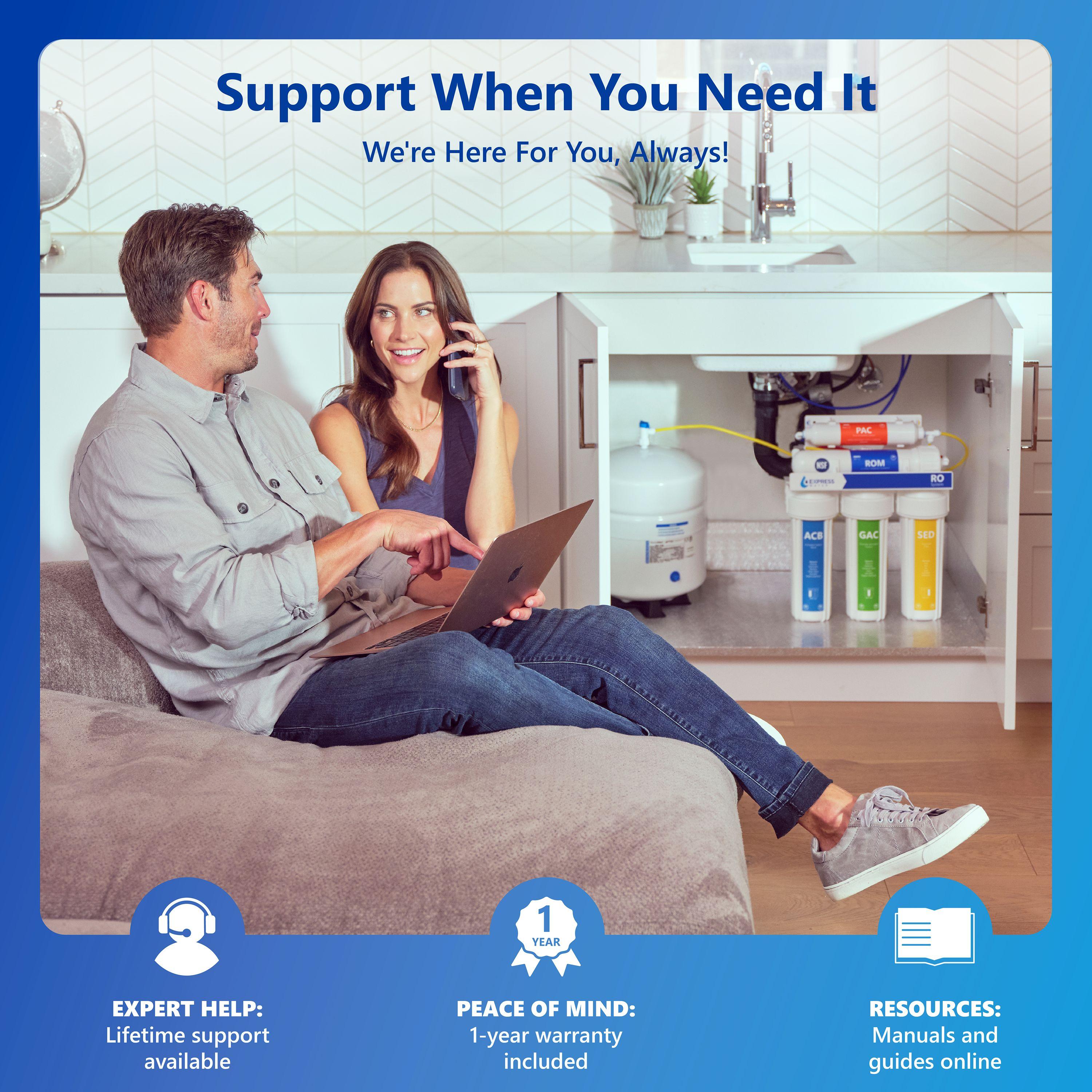 Express Water UV Reverse Osmosis Water Filtration System – 11 Stage UV Water Filter Deluxe Chrome Faucet & Tank – Under Sink Water Filter with Alkaline Filter for added Essential Minerals – 100 GDP