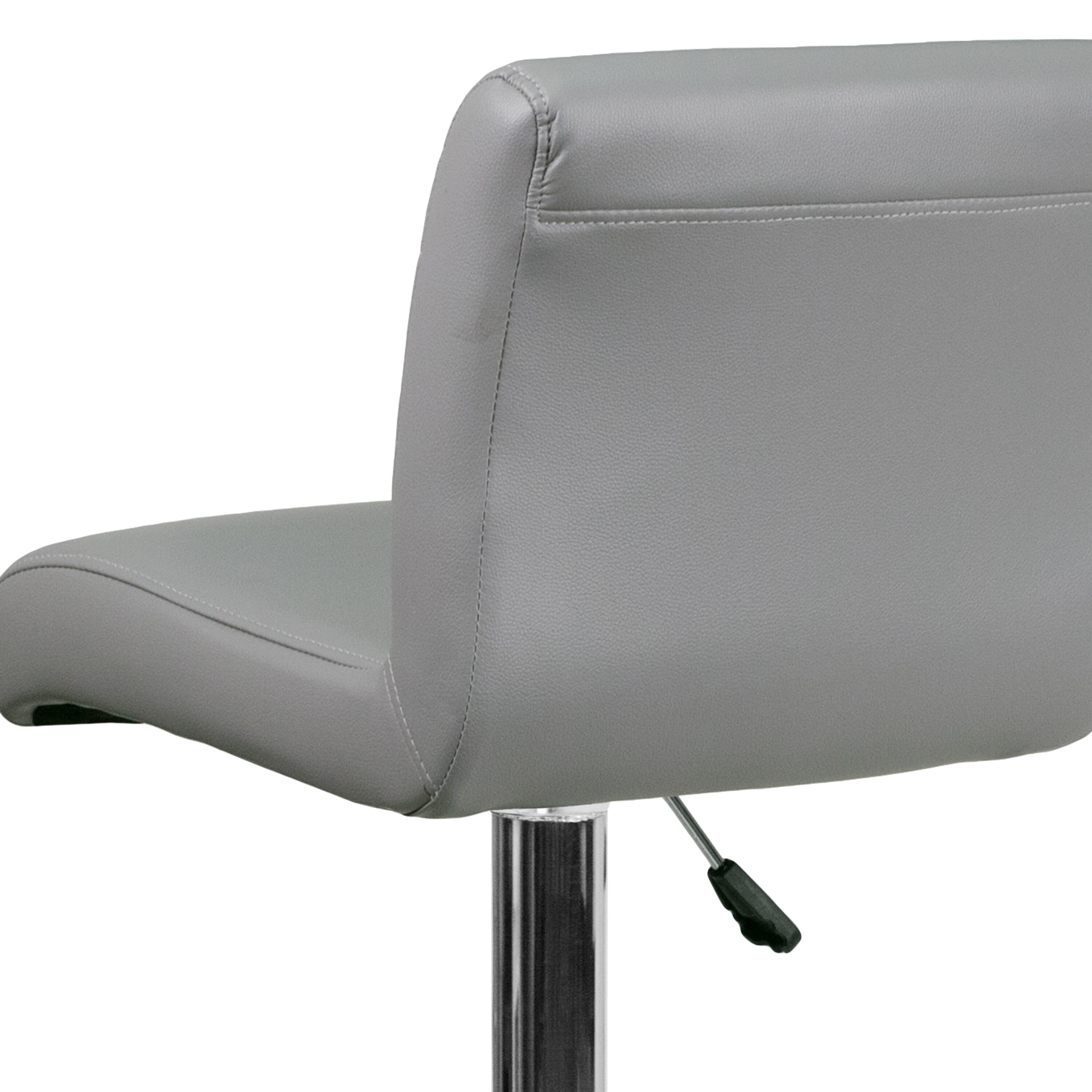 Flash Furniture Contemporary Vinyl Adjustable Height Barstool with Rolled Seat and Chrome Base