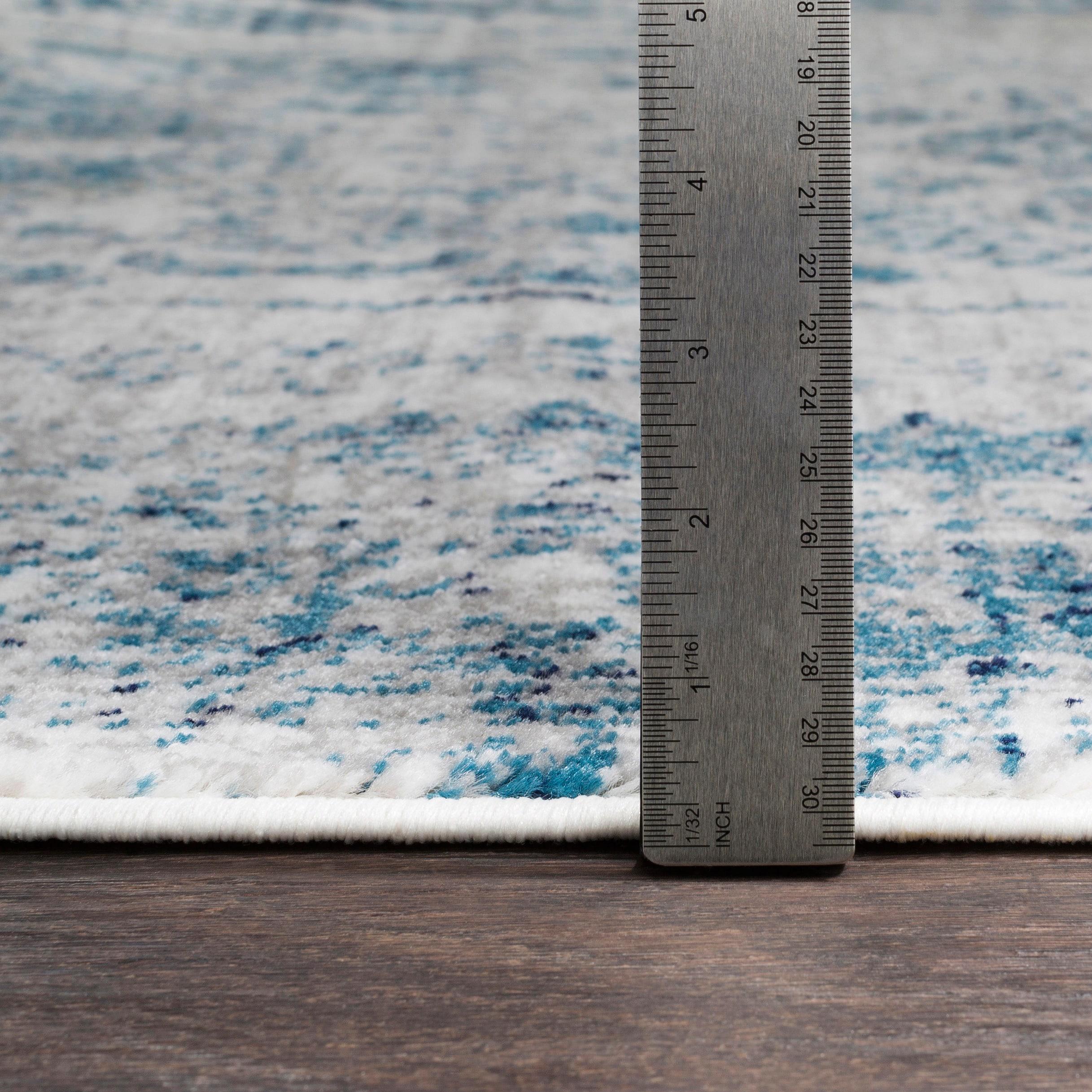 Livabliss 6'7" Square Melissa Traditional Rugs Blue: Medium Pile, Stain & Fade-Resistant, Indoor Use, 100% Polypropylene