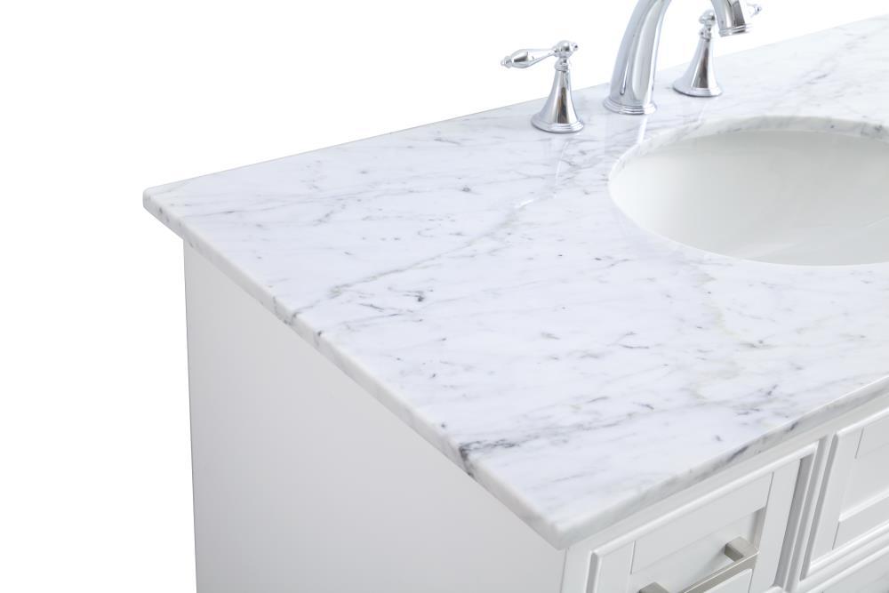 Elegant Decor Americana 42" Single Marble Top Bathroom Vanity in White