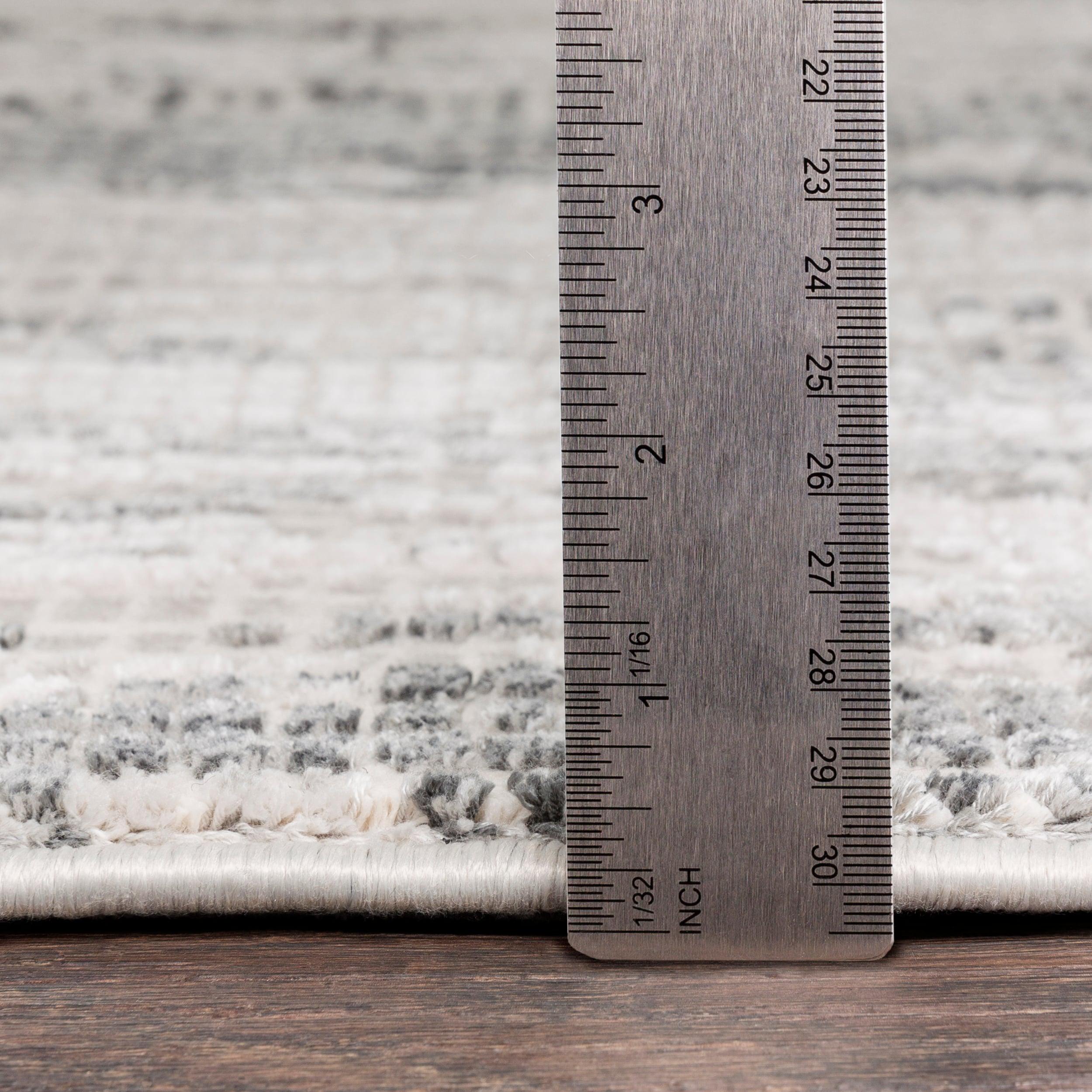 Reversible Gray 5' x 7' Wool-Blend Mid-Century Modern Area Rug