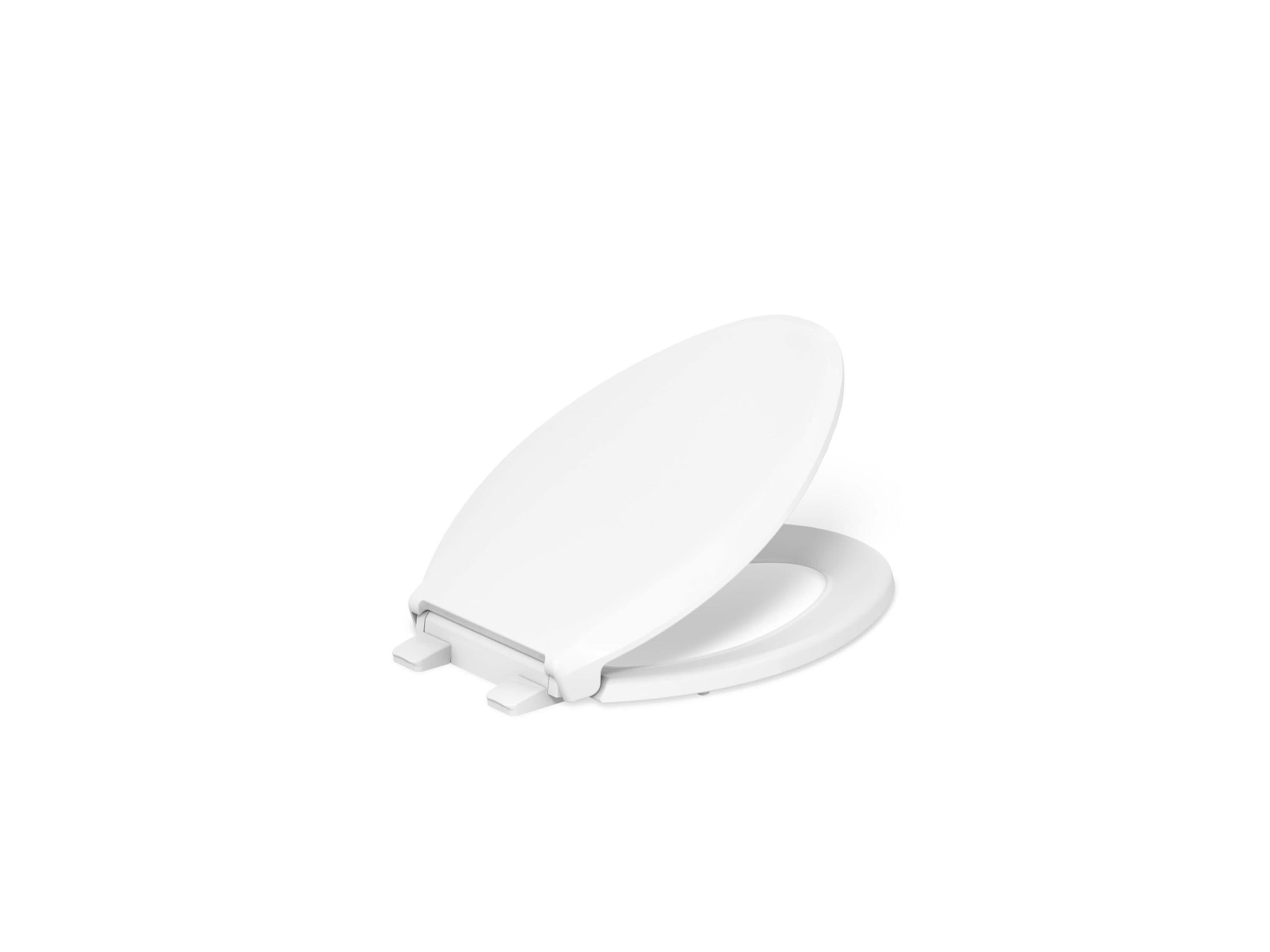 KOHLER 4636-RL-0 Cachet ReadyLatch Elongated Toilet Seat, Quiet-Close Lid and Seat, Countoured Seat, Grip-Tight Bumpers and Installation Hardware, White