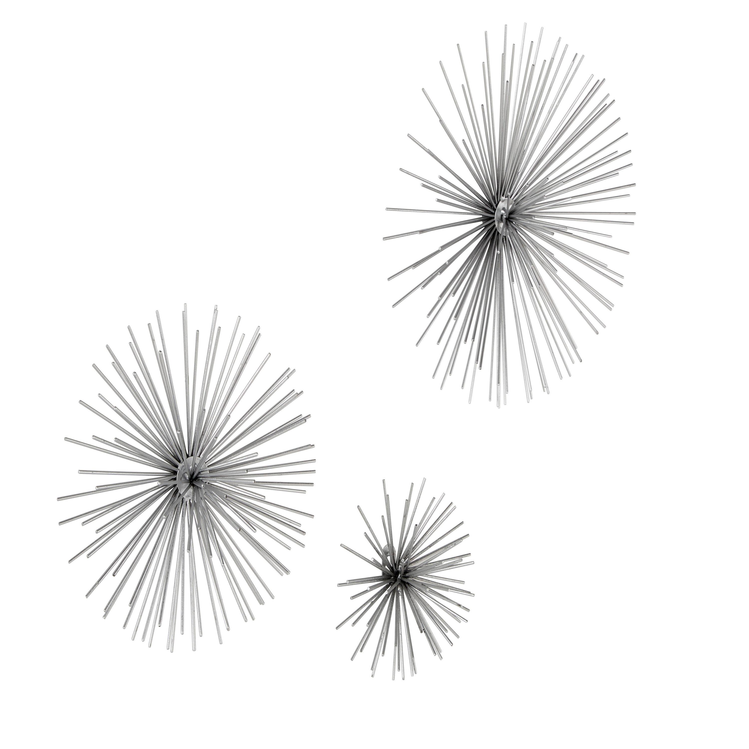 CosmoLiving by Cosmopolitan Metal 3D Long Spike Starburst Home Wall Decor Set
