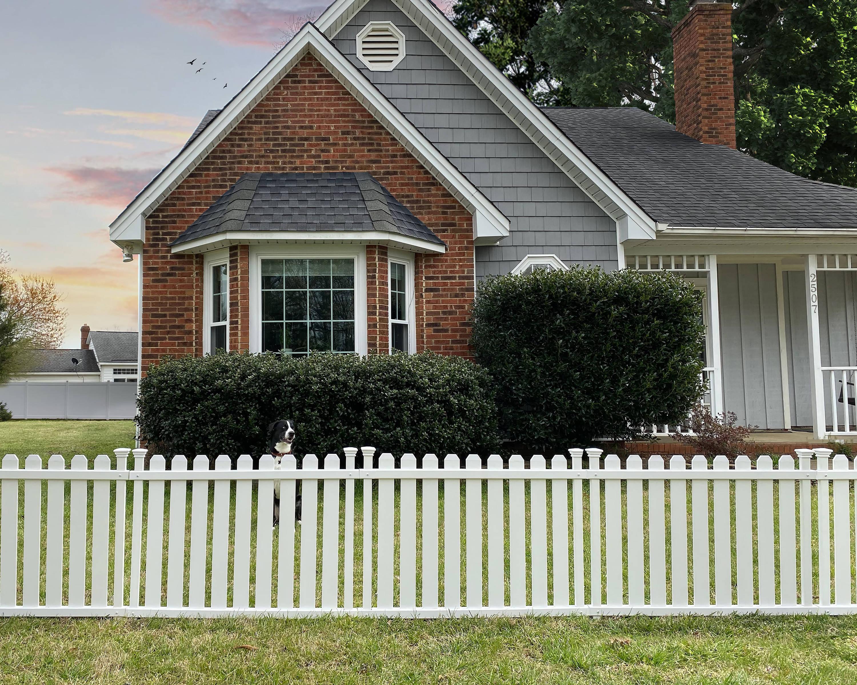 Zippity Outdoor Products 2.5ft H x 3.5ft W (2 Panels) No Dig Zippity Bella Puppy and Garden Fence Kit, No Dig Fence Panels, White Vinyl Fences for Dogs, Temporary Fence for Backyard, White Picket Fence Garden Border, ZP19064