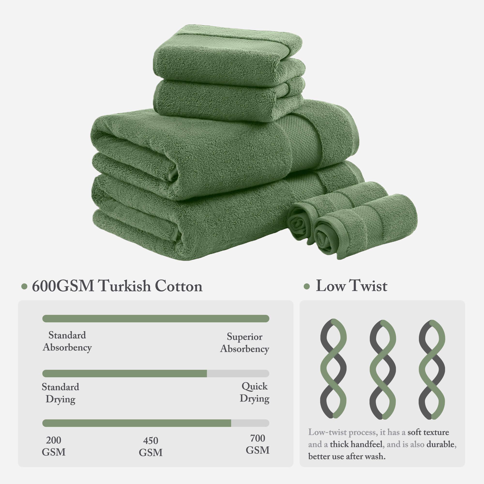 Turkish 100% Cotton Oversized Towel Set