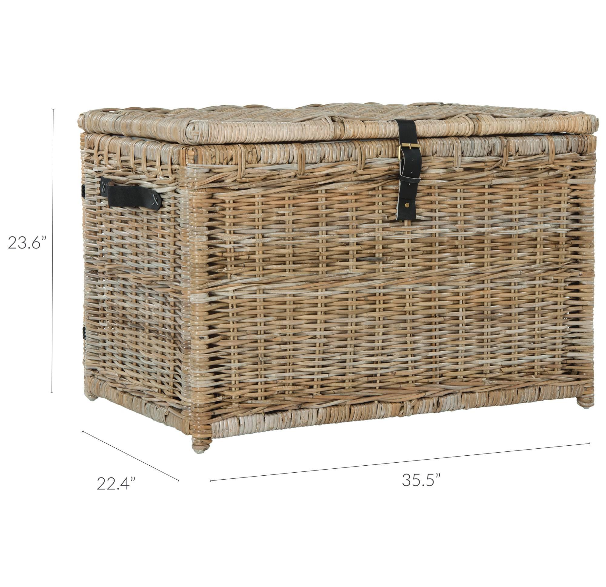 Michael 35" Wicker Storage Trunk, Natural