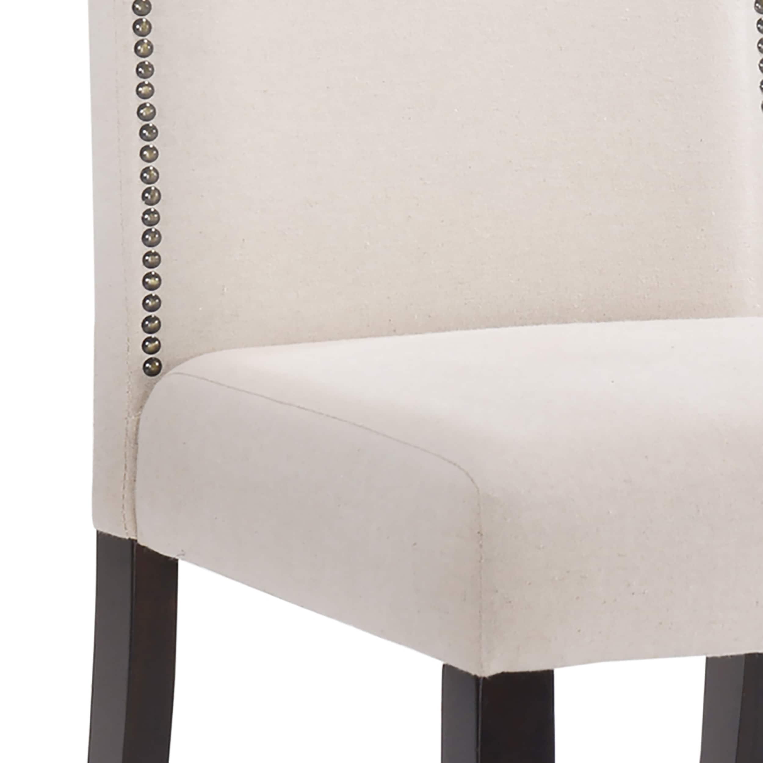 Carolina Cottage 1817-ESLN Romero Parson Chair - Espresso with Linen - 22.5 x 41.5 x 18.5 in.