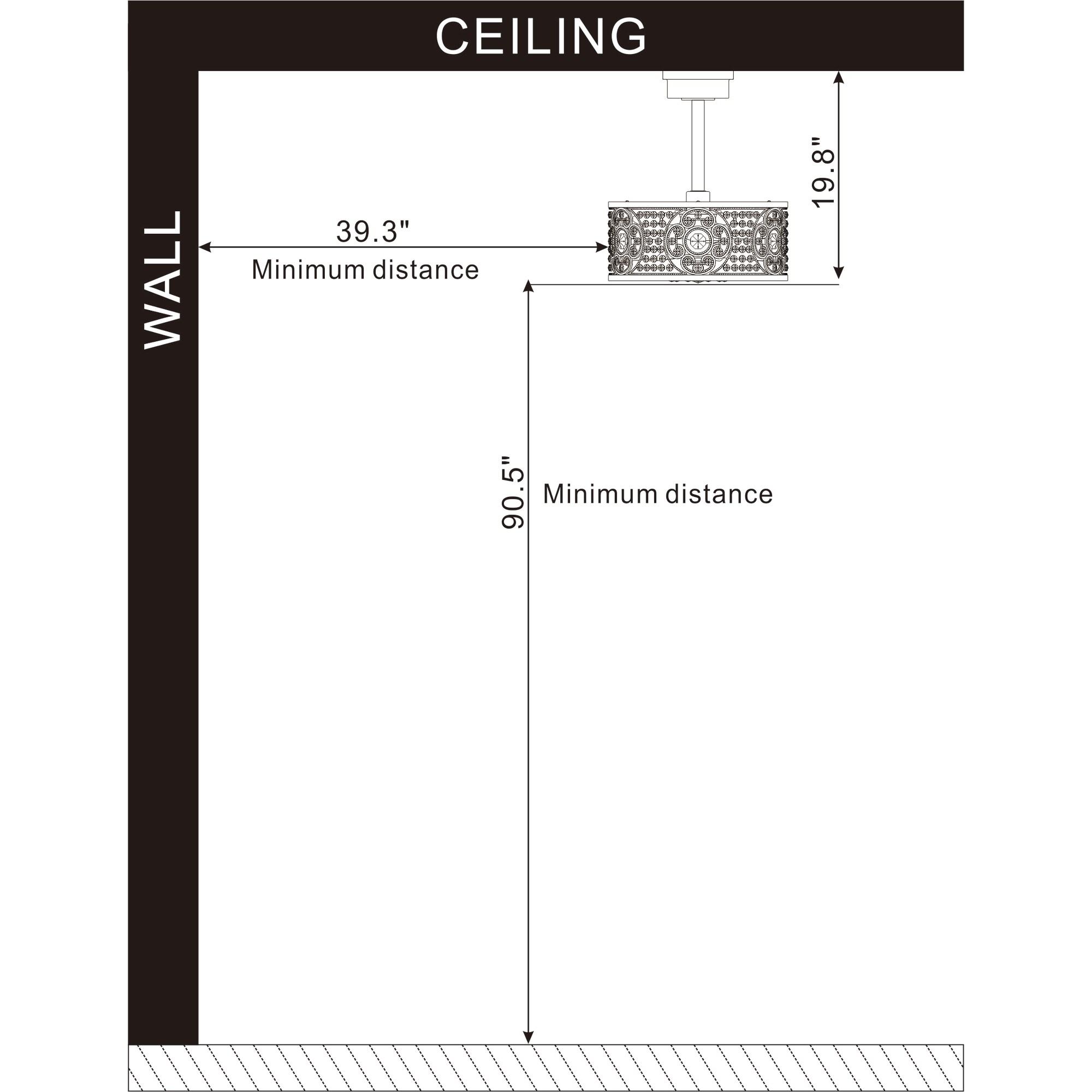 Ralph 15 in. 3-Light Indoor Chrome Finish Ceiling Fan with Light Kit