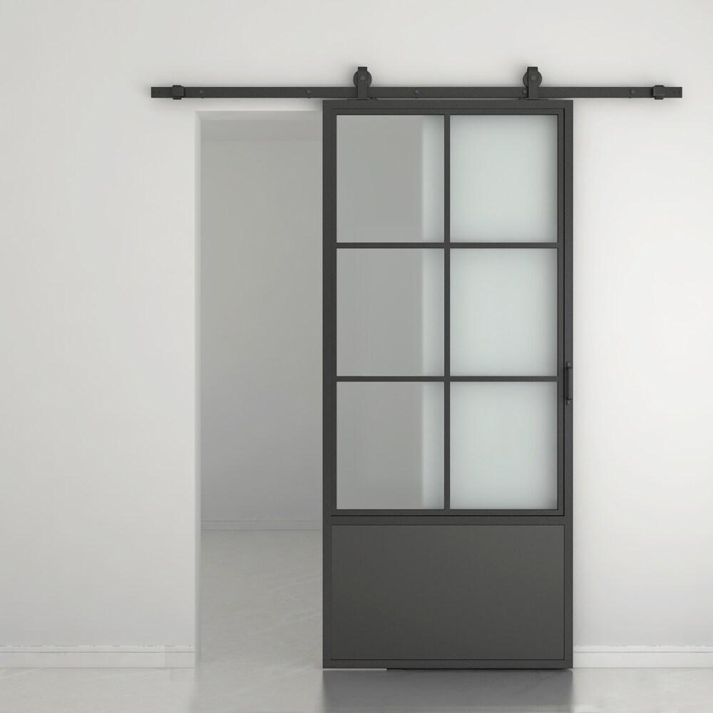 84'' Glass with Installation Hardware Kit Barn Door