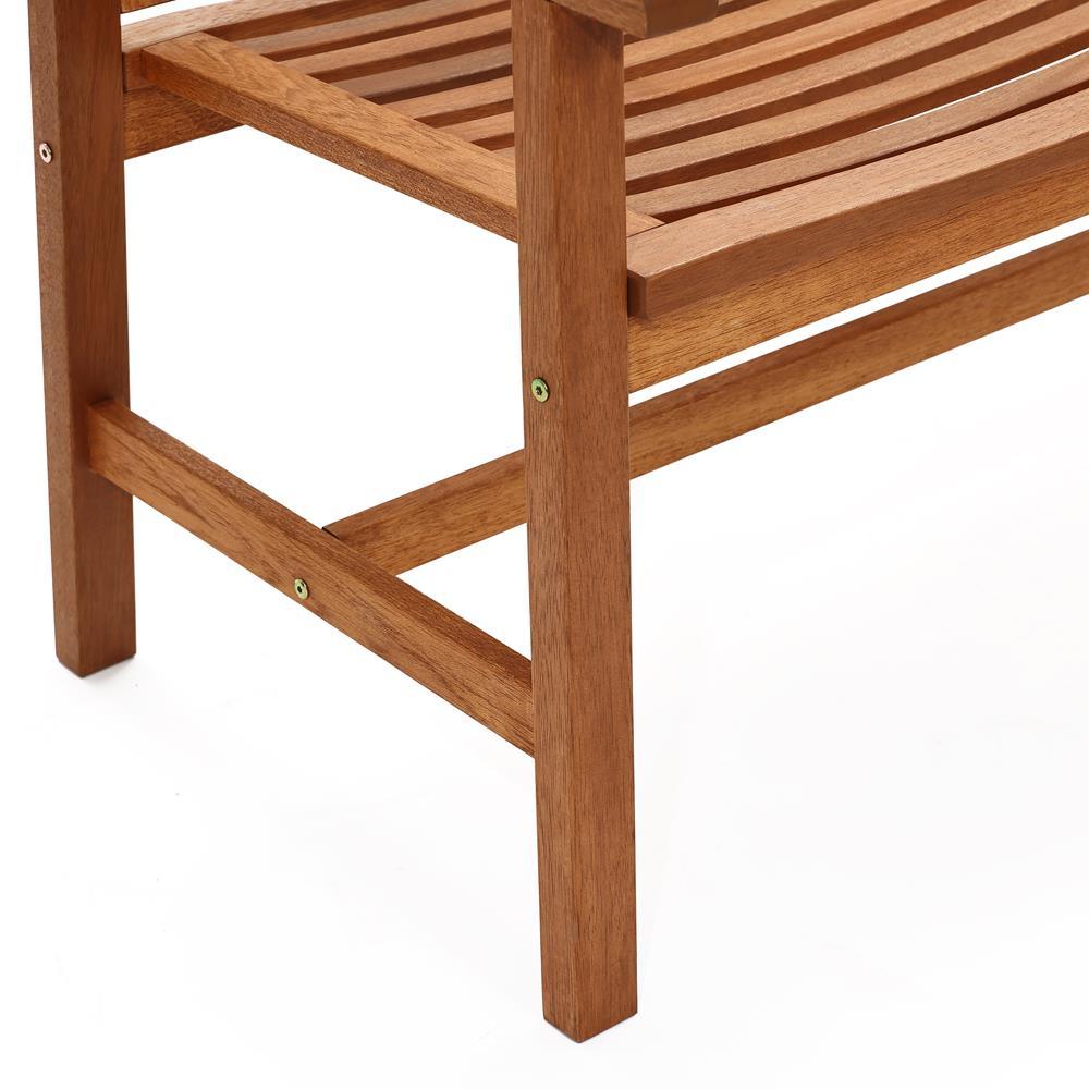 LuxenHome Carmel Solid Wood Outdoor Loveseat Park Bench