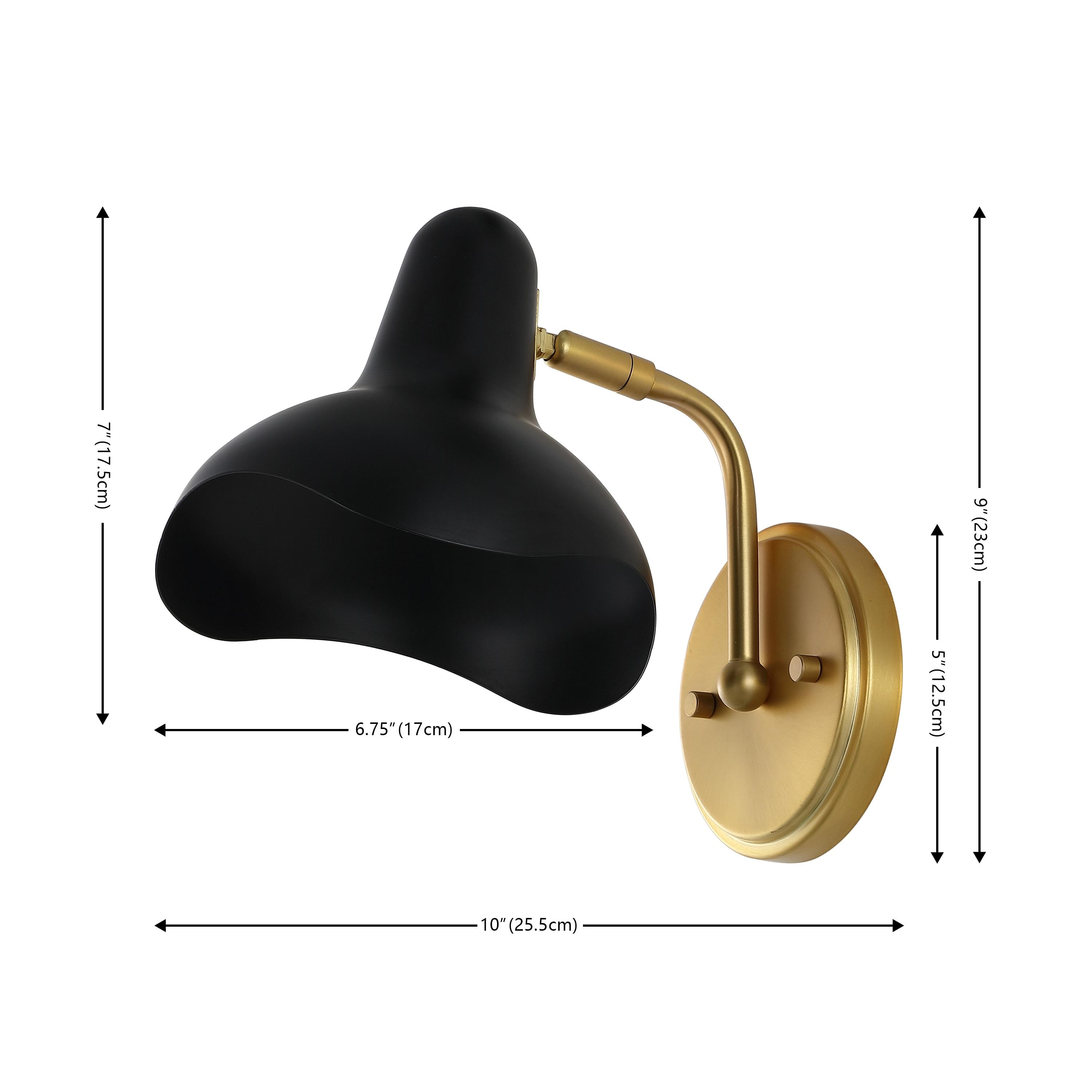Norrix 10" Wall Sconce (Set of 2) - SCN4107 - Black/Brass - Safavieh