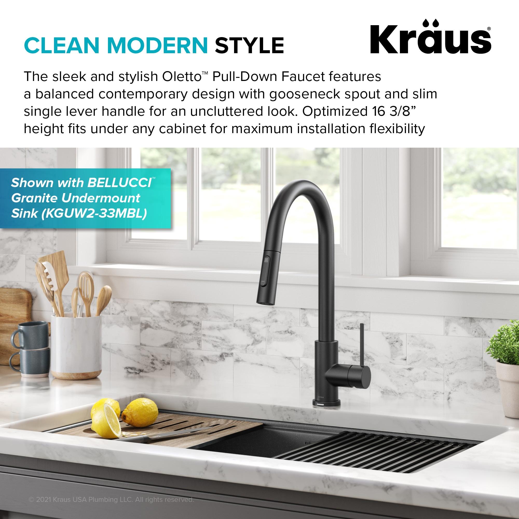 Matte Black Touch-Control Kitchen Faucet with Pull-Down Sprayer