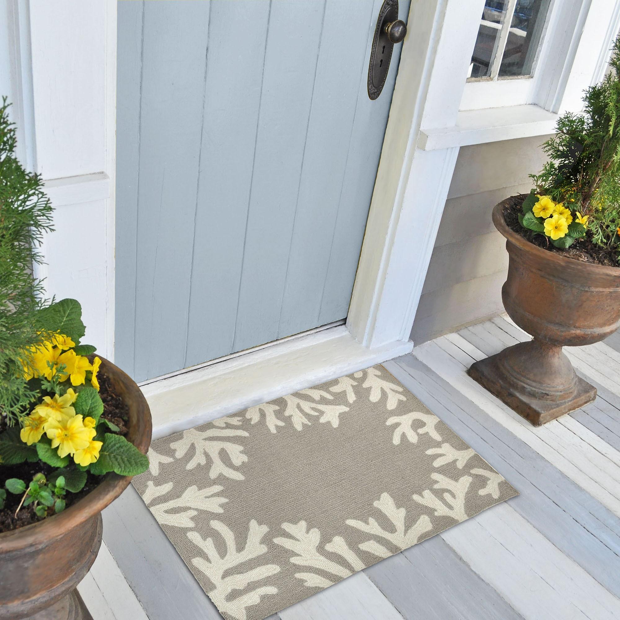 Coral Border Outdoor Rug