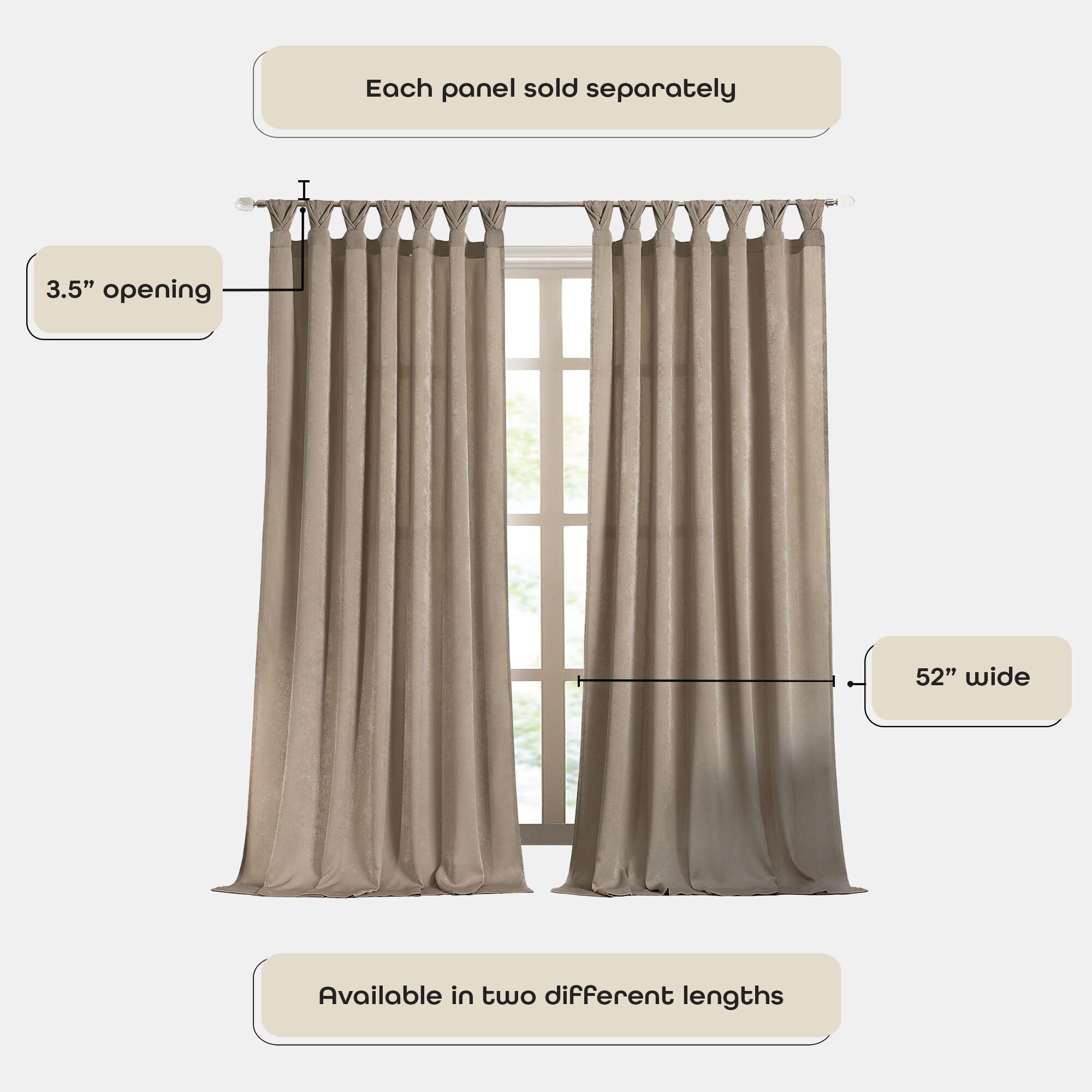 Achim Home Furnishing: Peri Window Curtain Panels with Tulip Tab Top, Taupe, 52" x 63"