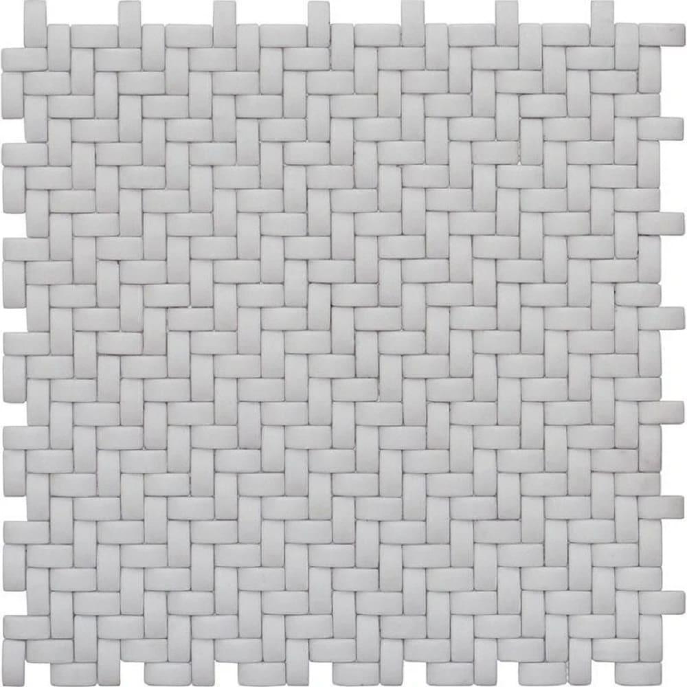 11.7" X 11.8" Glass Basketweave Mosaic Tile