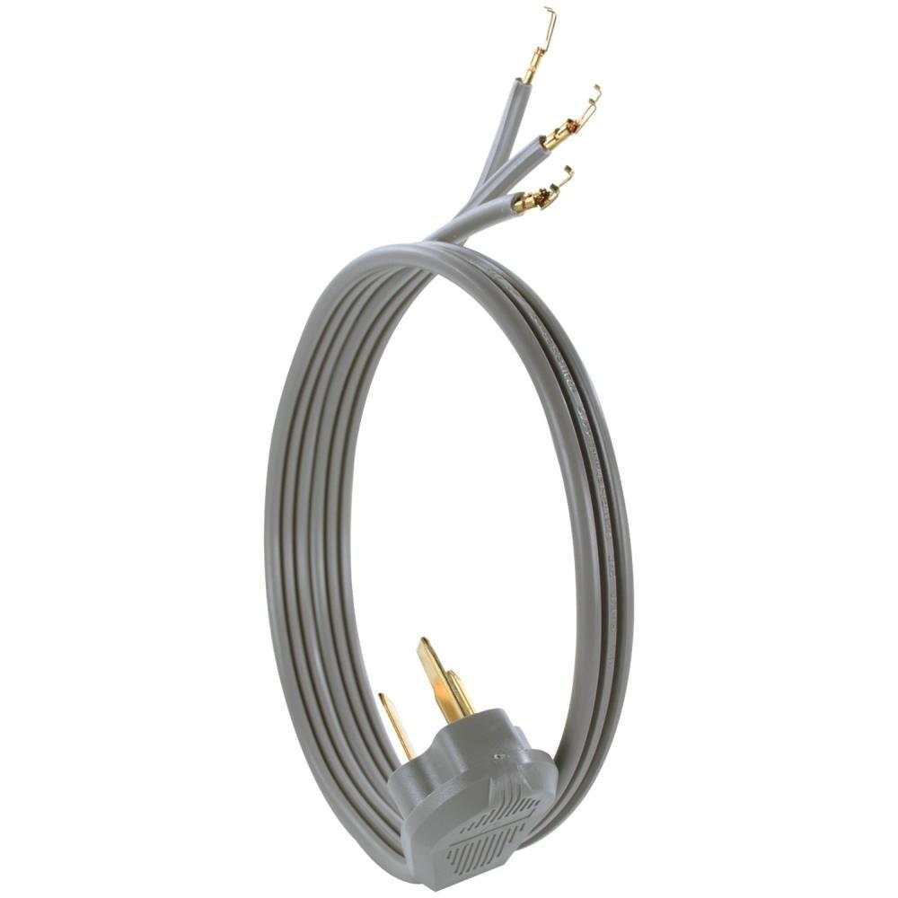 Certified Appliance Accessories 40-Amp Appliance Power Cord, 3 Prong Range Cord, 3 Wires with Open-End Connectors, 6 Feet, Copper Wire