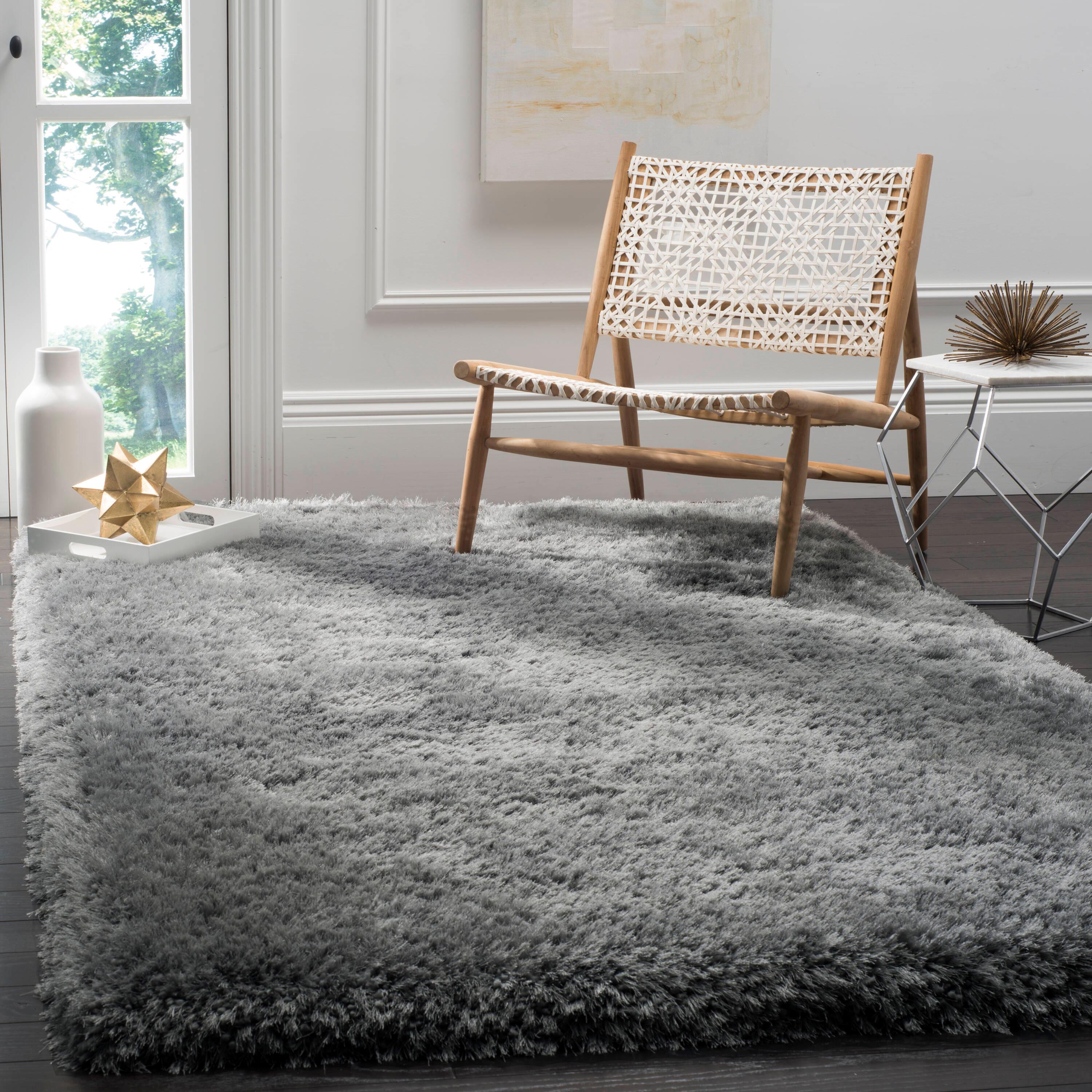 Luxe Shag SGX160 Hand Tufted Indoor Area Rug - Grey - 4'x6' - Safavieh