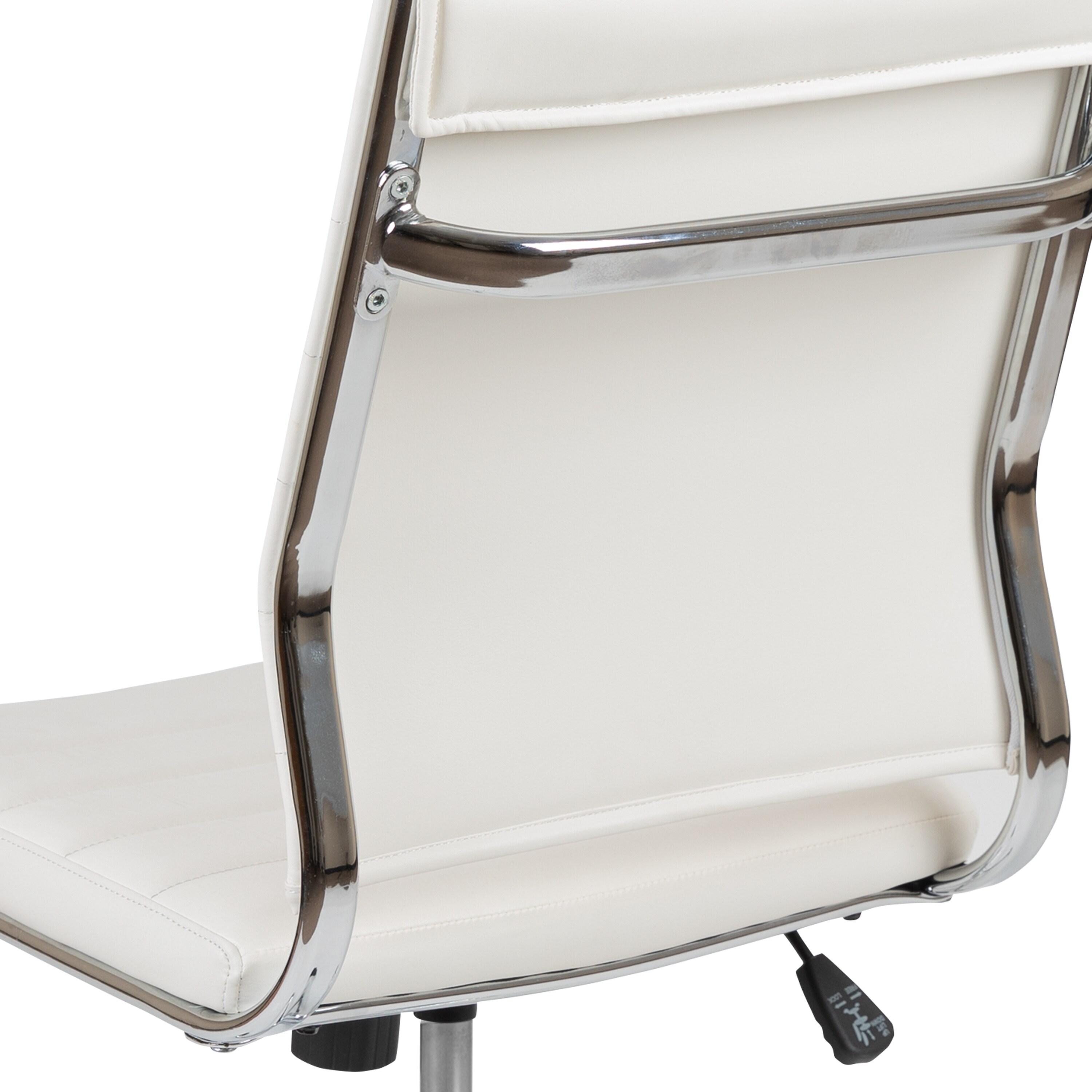 Flash Furniture Mid-Back Armless LeatherSoft Ribbed Executive Swivel Office Chair