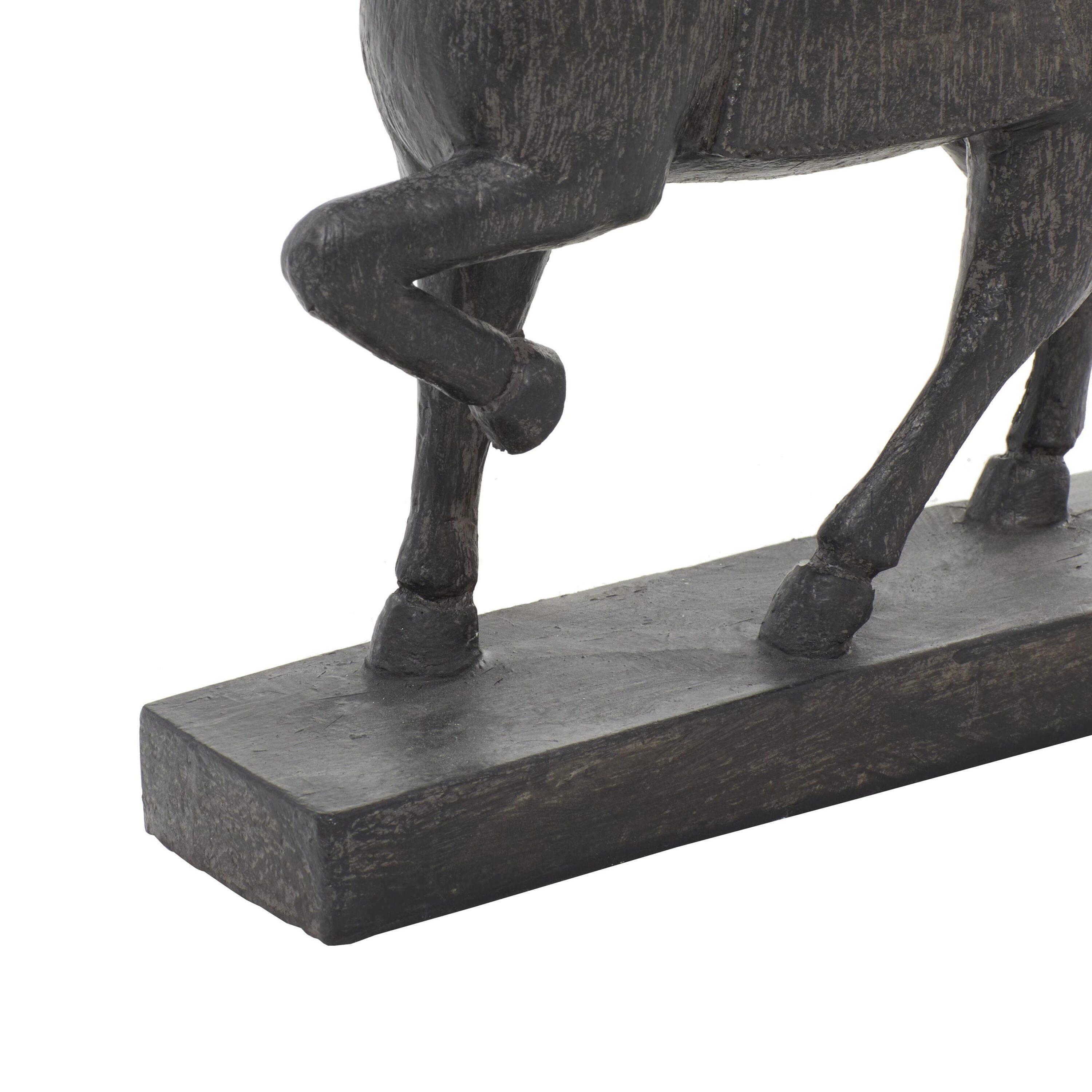 9" x 9" Brown Polystone Horse Sculpture, by DecMode