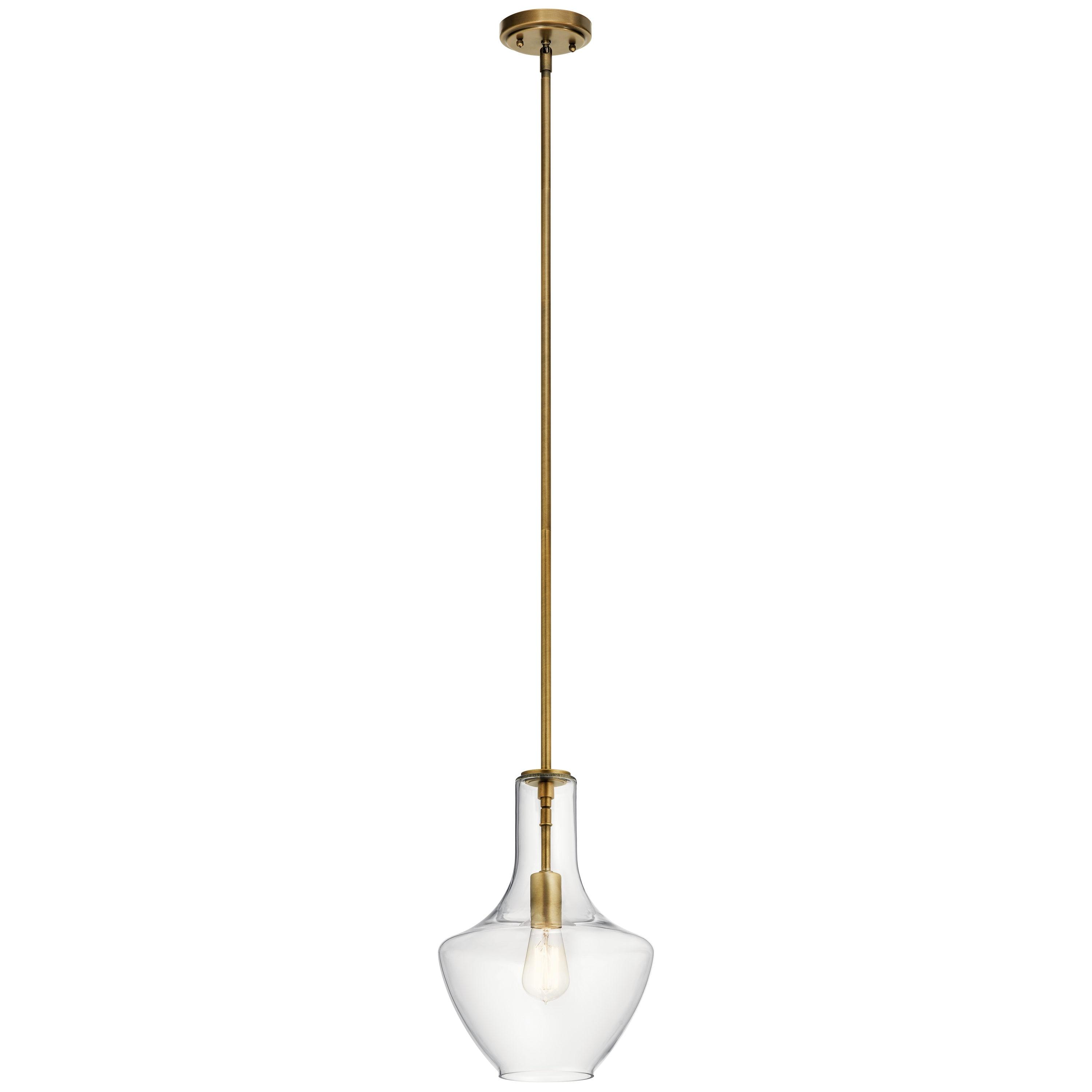 Kichler Lighting Everly 1 - Light Pendant in  Natural Brass