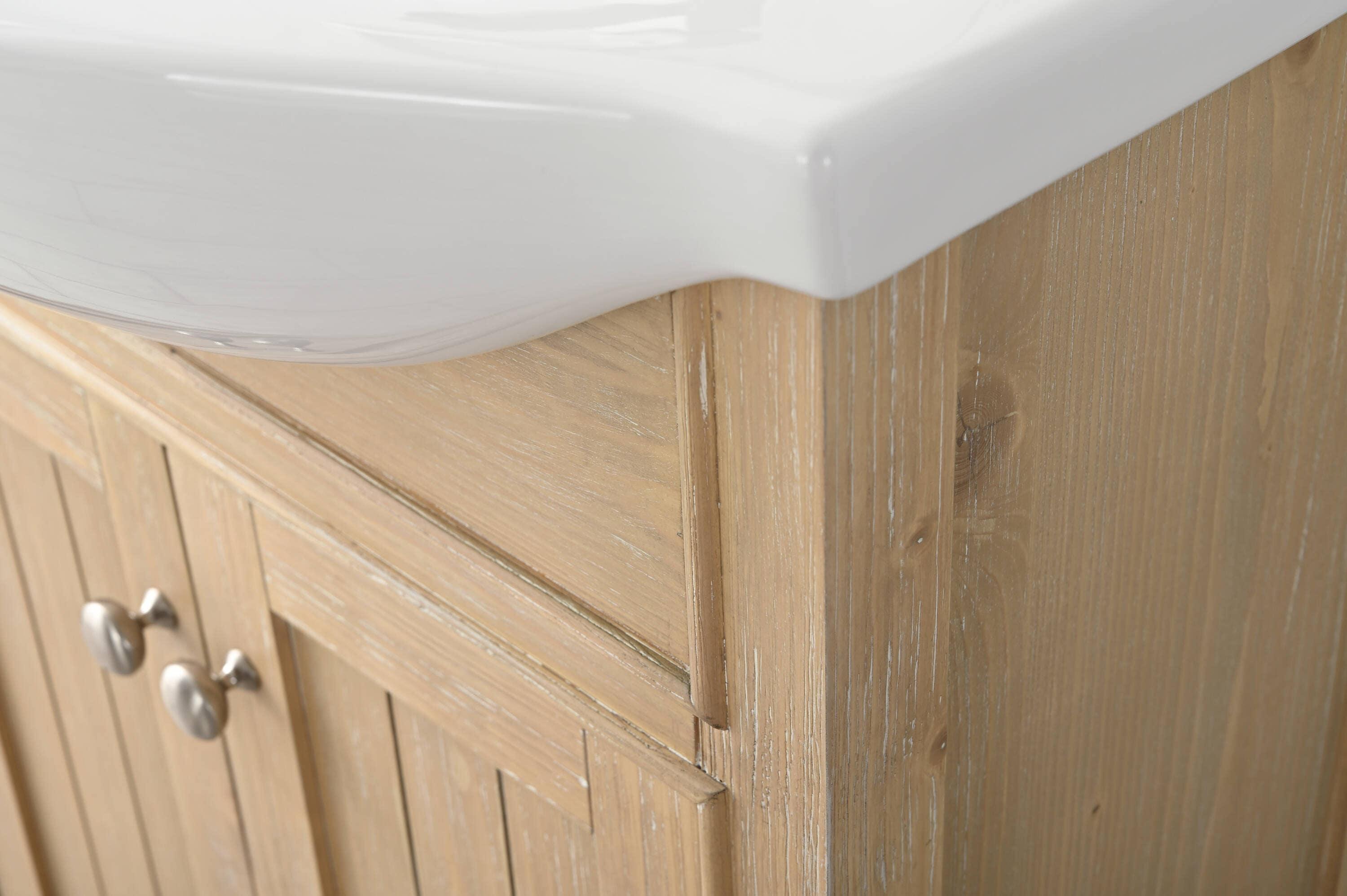 Design Element Marian 24" Single Sink Bath Vanity in Oak with Porcelain Top