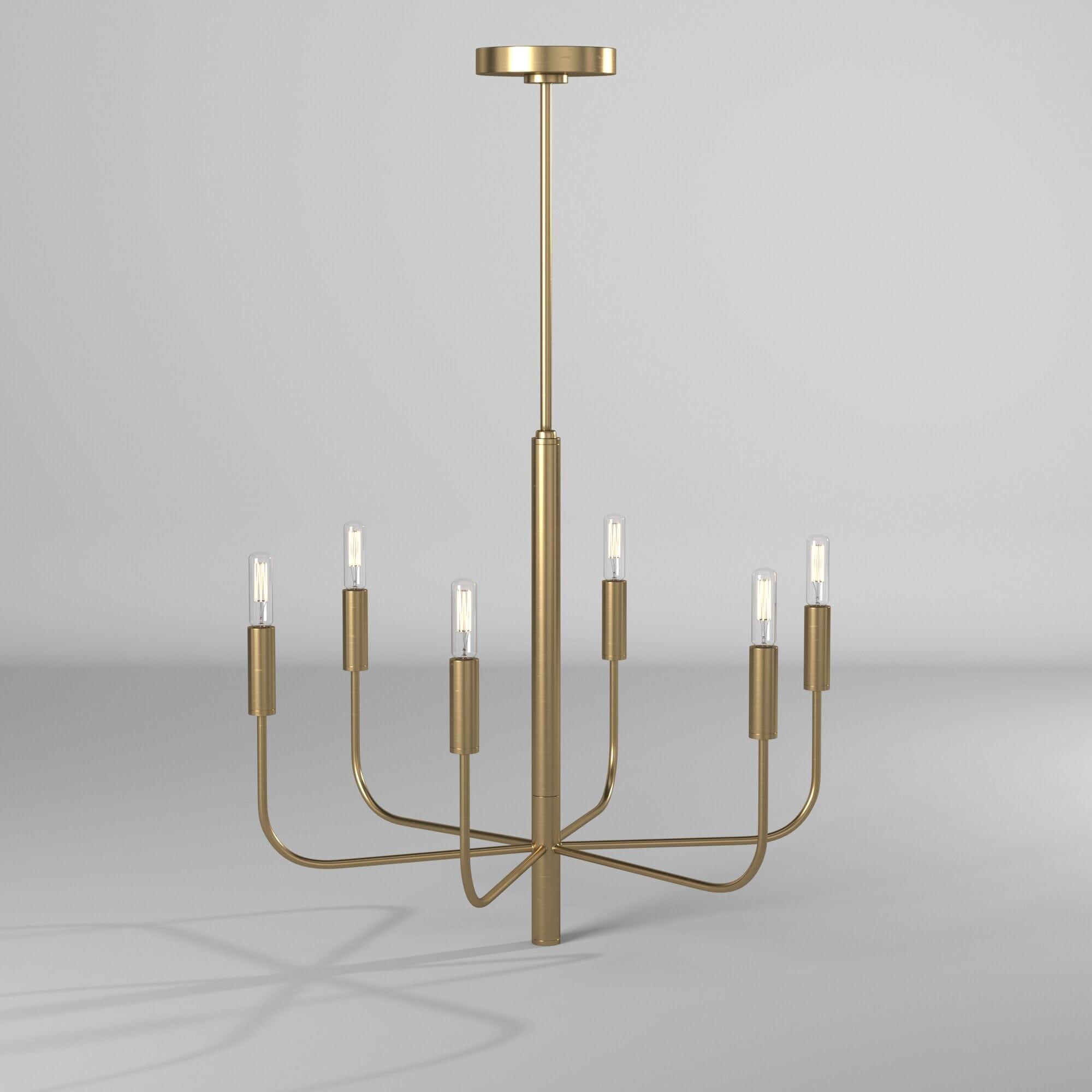 Brianna Burnished Brass 6-Light Minimalist Chandelier