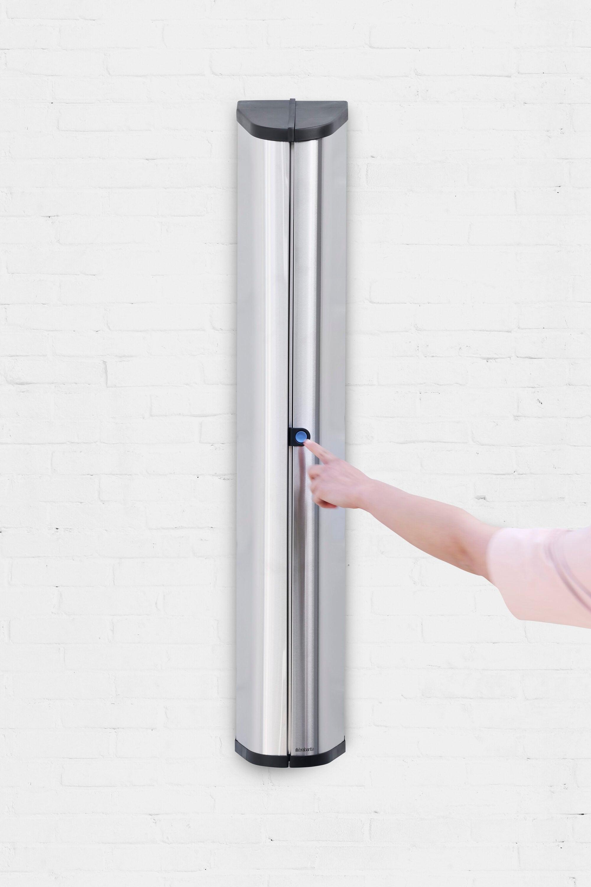 Brabantia Matt Steel Wall-Mounted Retractable Clothesline with Storage Box