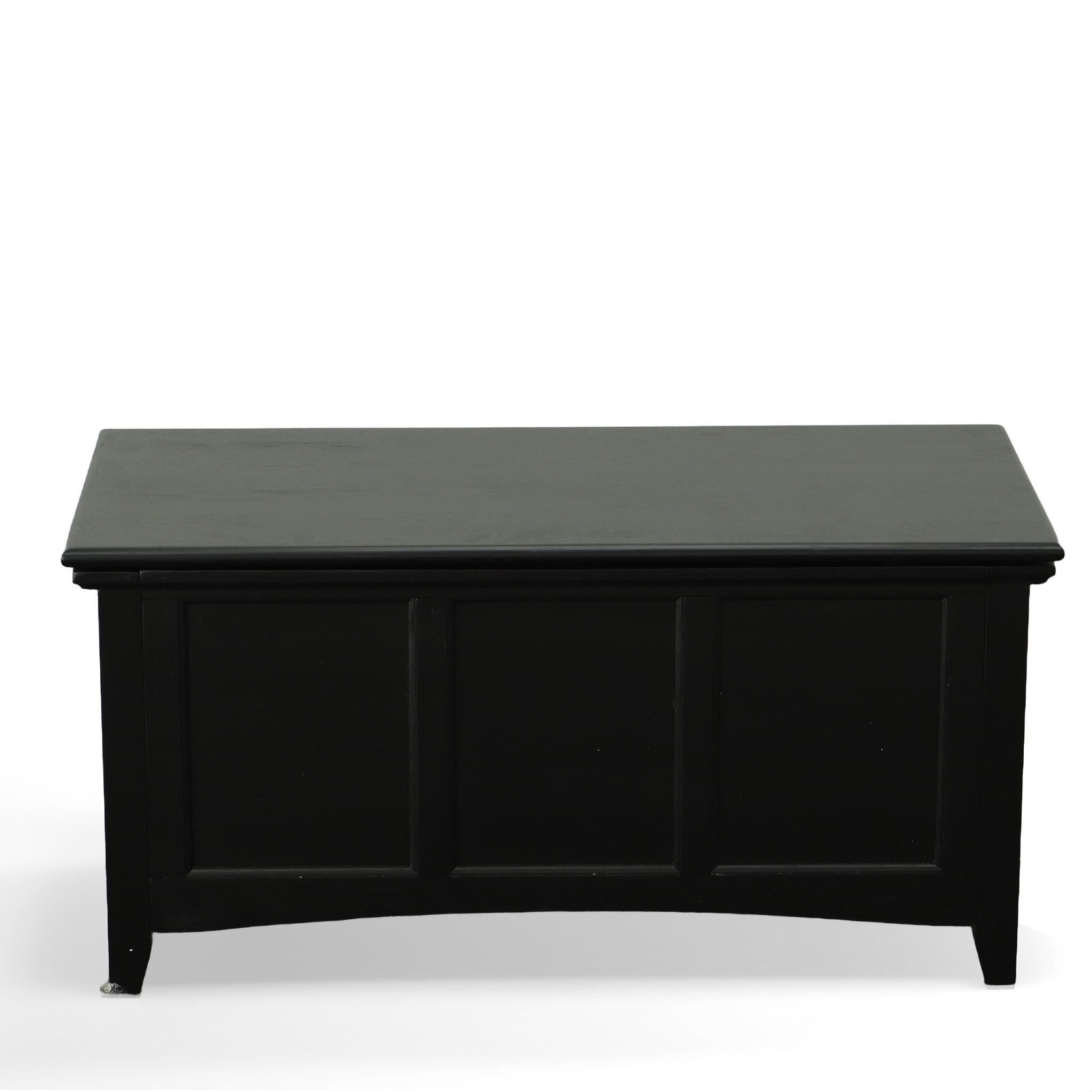 Carolina Living Veranda Storage Chest Black: Modern Design, Bedroom Linen & Sheet Organizer, Wood Frame