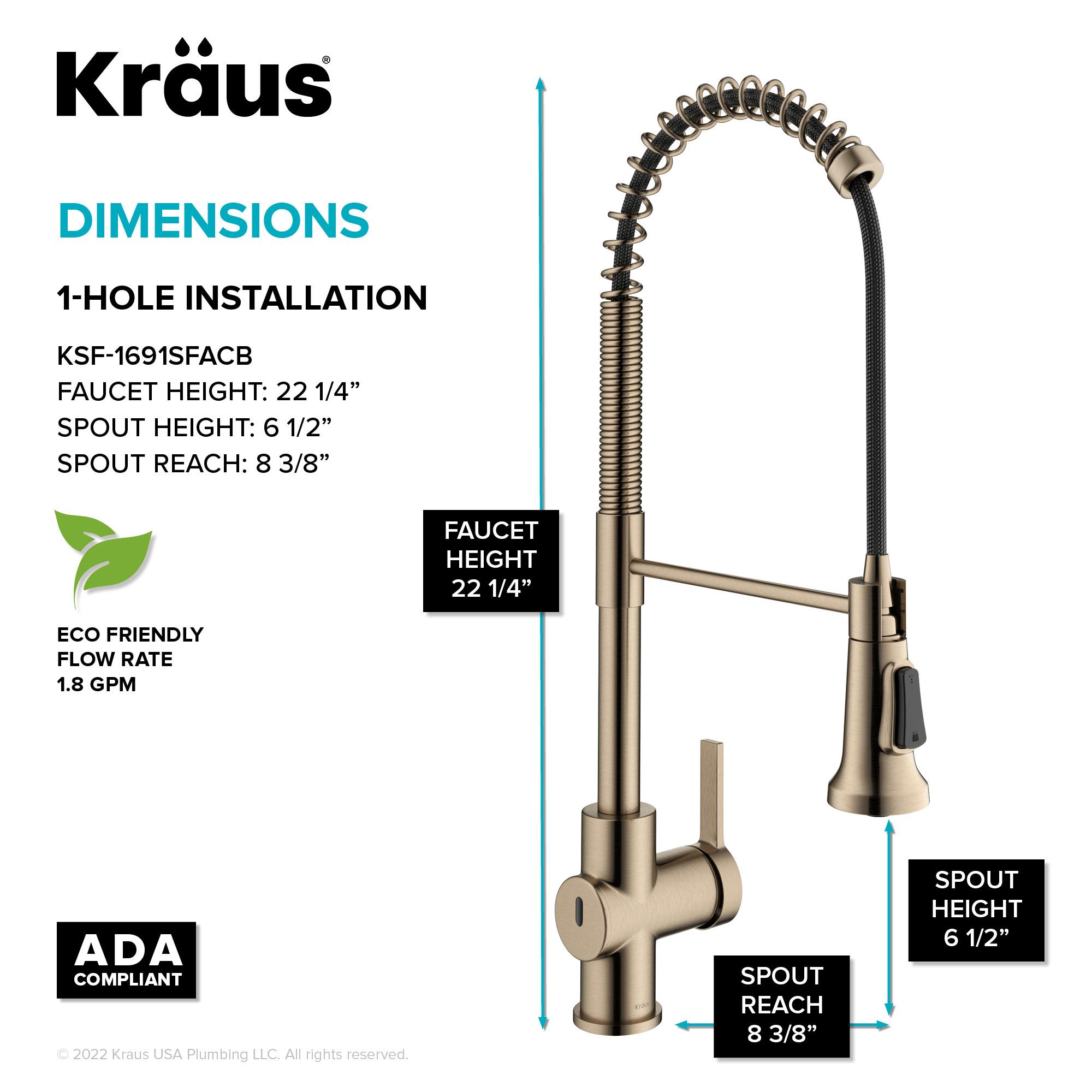 KRAUS Britt Touchless Sensor Commercial Single Handle Pull Down Kitchen Faucet