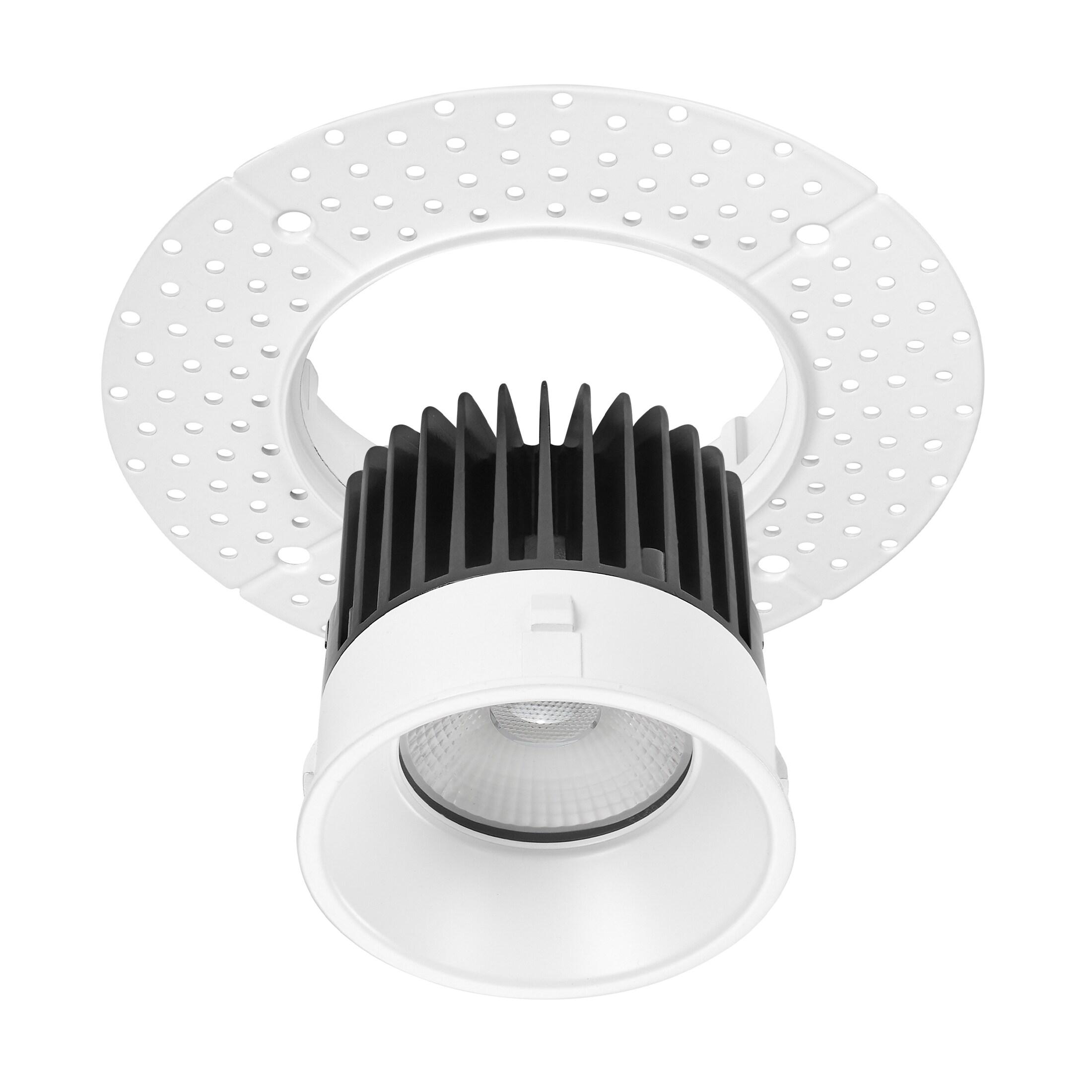 Maxxima 4 in. Trimless Ultra-Thin Recessed Anti-Glare LED Downlight Canless IC Rated 1000 Lumens 5 Color Temperature Selectable 2700K/3000K/3500K/4000K/5000K Dimmable 90 CRI 5 CCT Slim J-Box Included