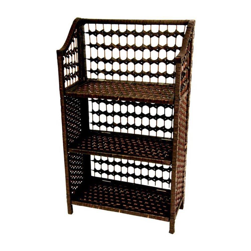 Oriental Furniture Natural Fiber Shelving Unit, 3 Shelf