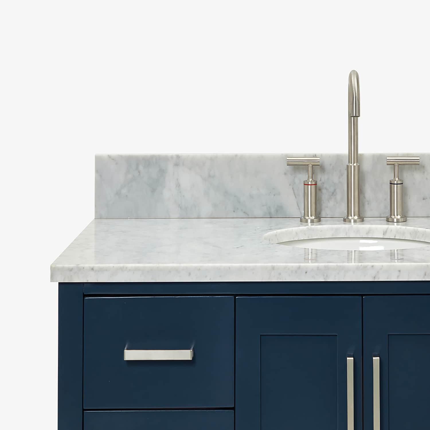 Midnight Blue 49" Single Basin Vanity with Carrara White Top