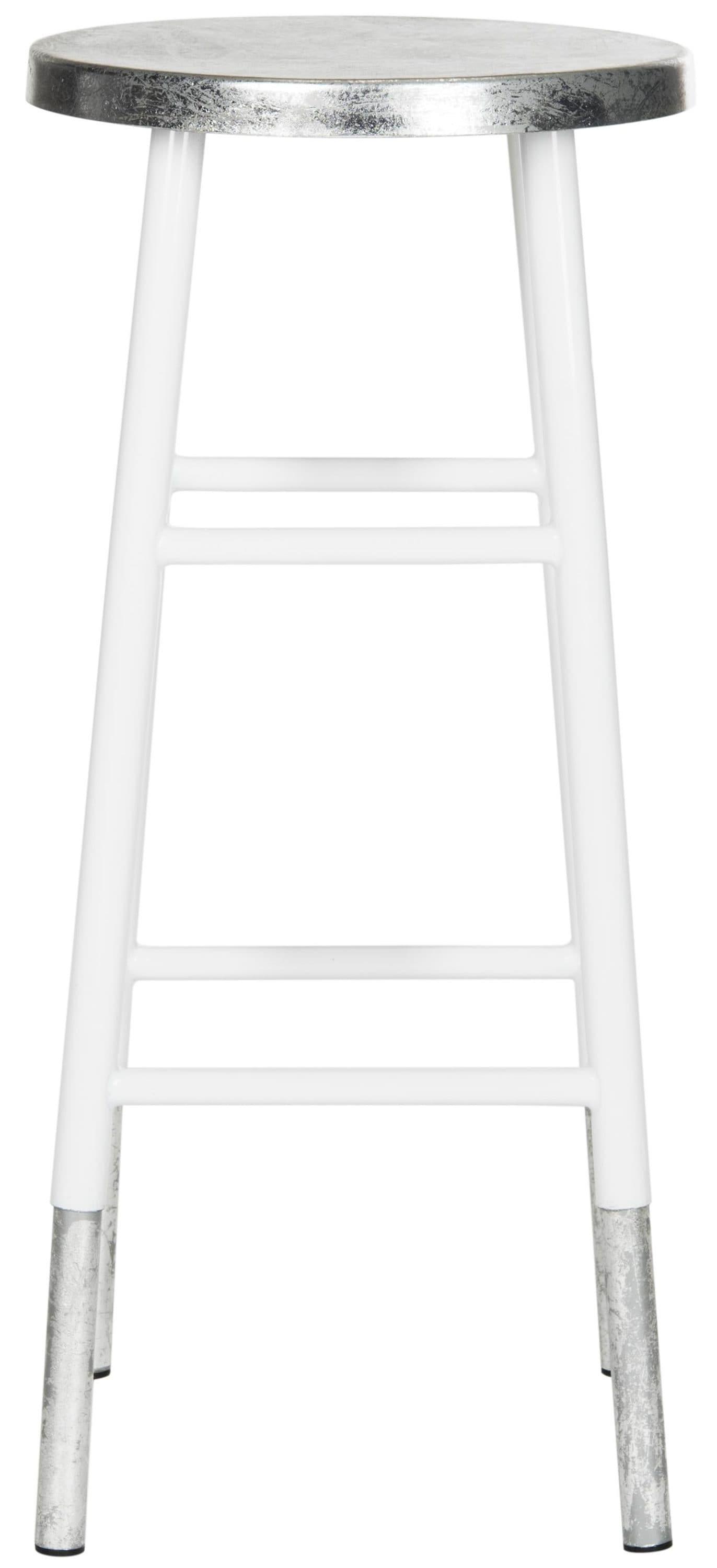 Kenzie 30''H Silver Dipped Bar Stool - FOX3212 - White - Safavieh Couture