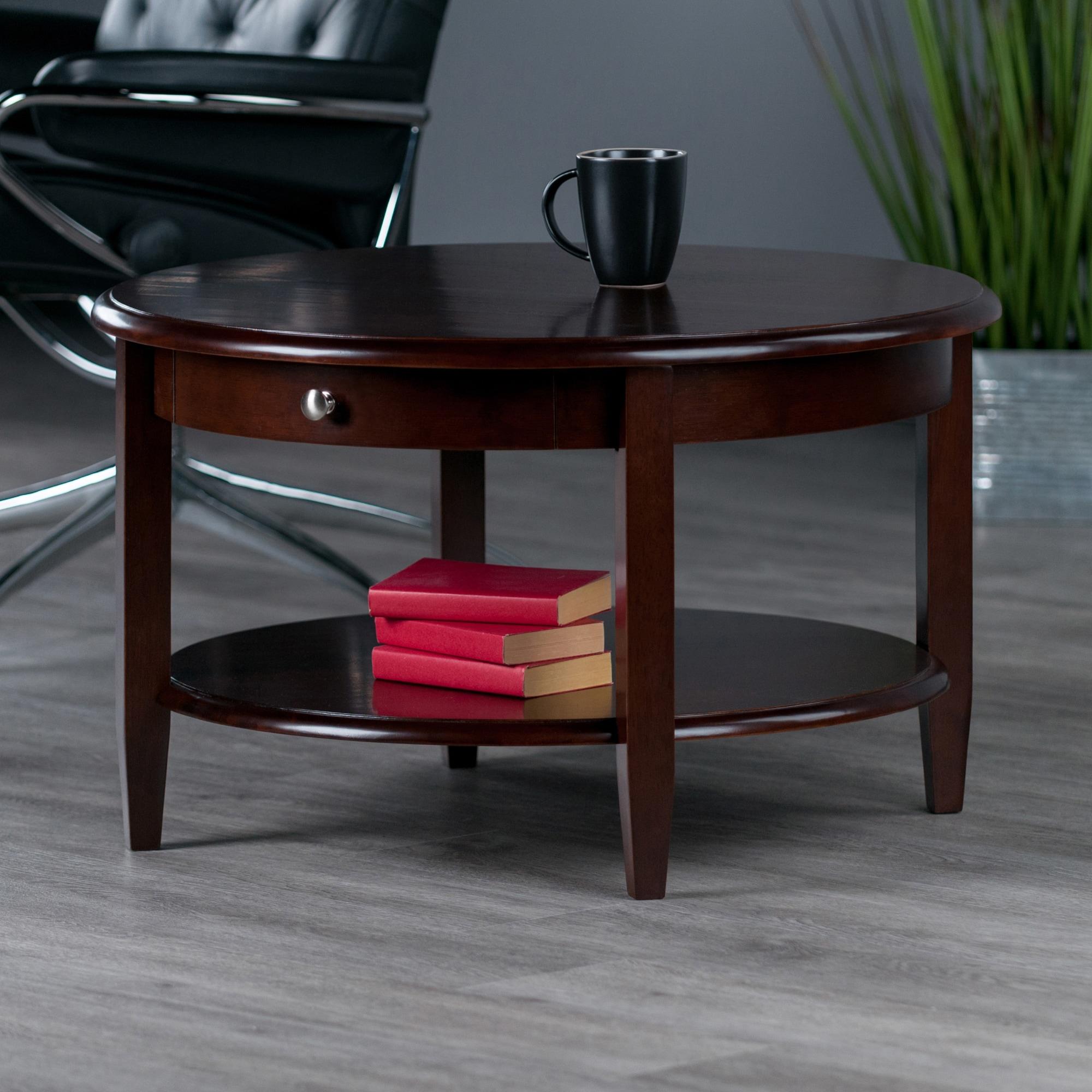 Winsome Wood Concord Round Coffee Table, Walnut Finish