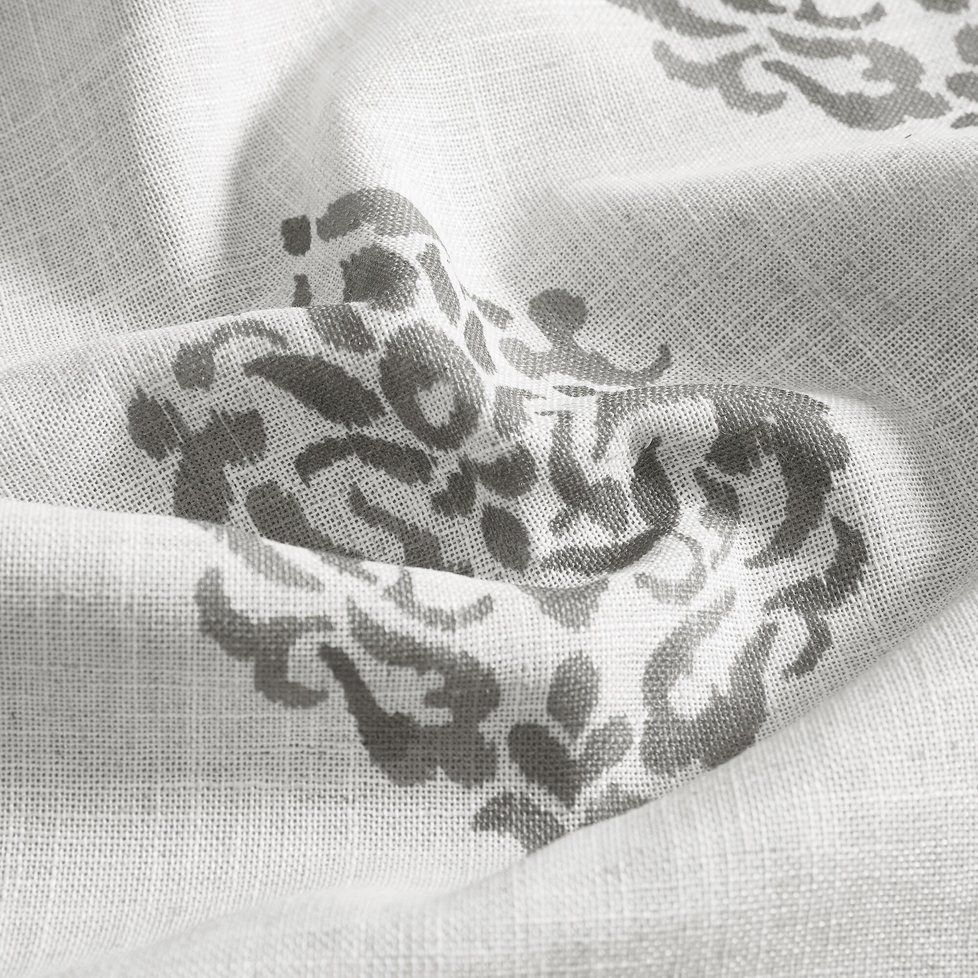 Navara Medallion Room Darkening Single Window Curtain Panel - 52" x 95" - Gray - Elrene Home Fashions