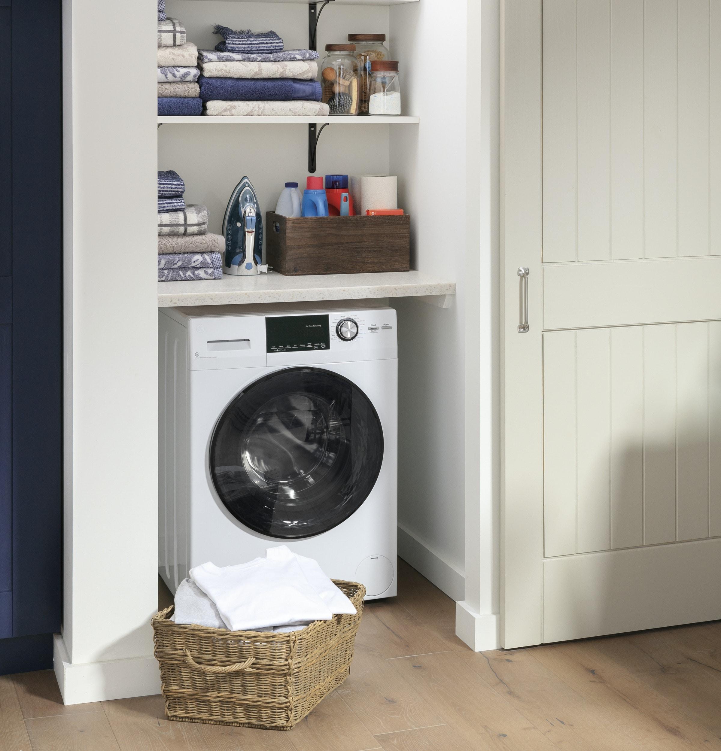 GE Appliances All-In-One Combo Unit with 2.4 Cubic Feet Front Load Washer and 2.4 Cubic Feet Electric Dryer