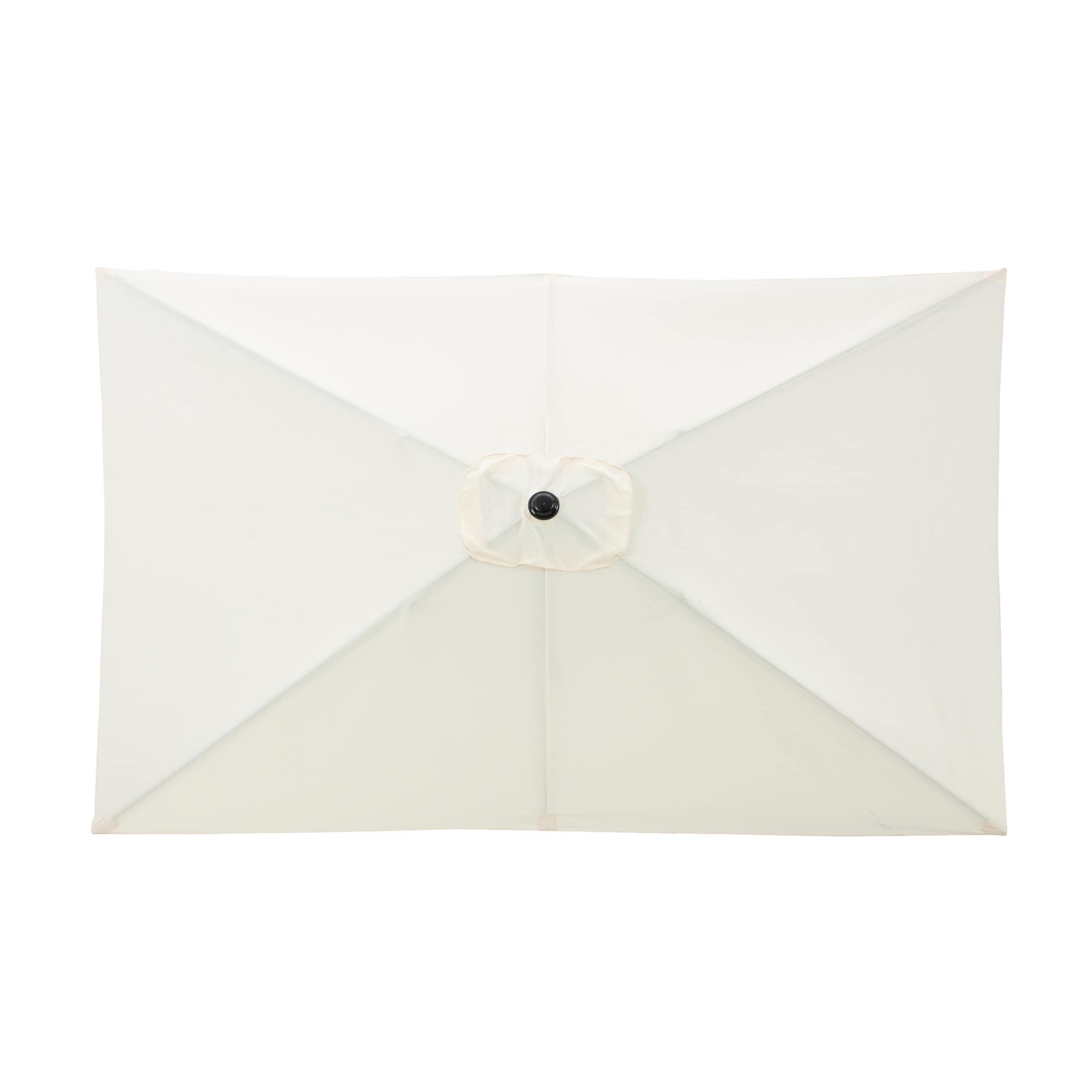 Rectangular Patio Umbrella - 10 Ft Easy Crank Sun Shade with Push Button Tilt for Outdoor Furniture, Deck, Backyard, or Pool by Pure Garden (Beige)