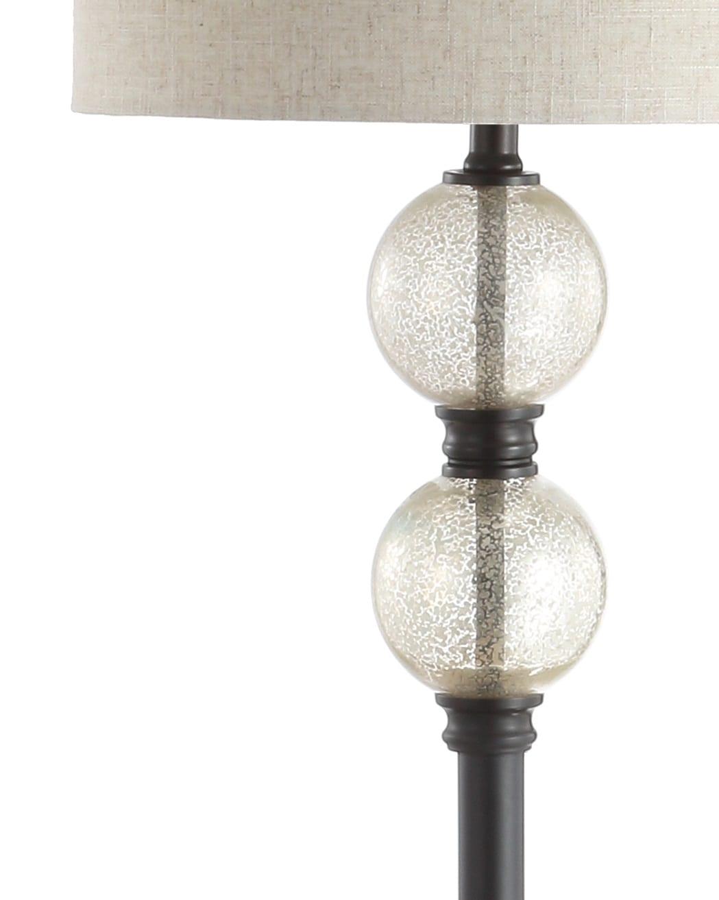 JONATHAN Y January 60" Glass/Metal LED Floor Lamp, Mercury Glass/Oil Rubbed Bronze