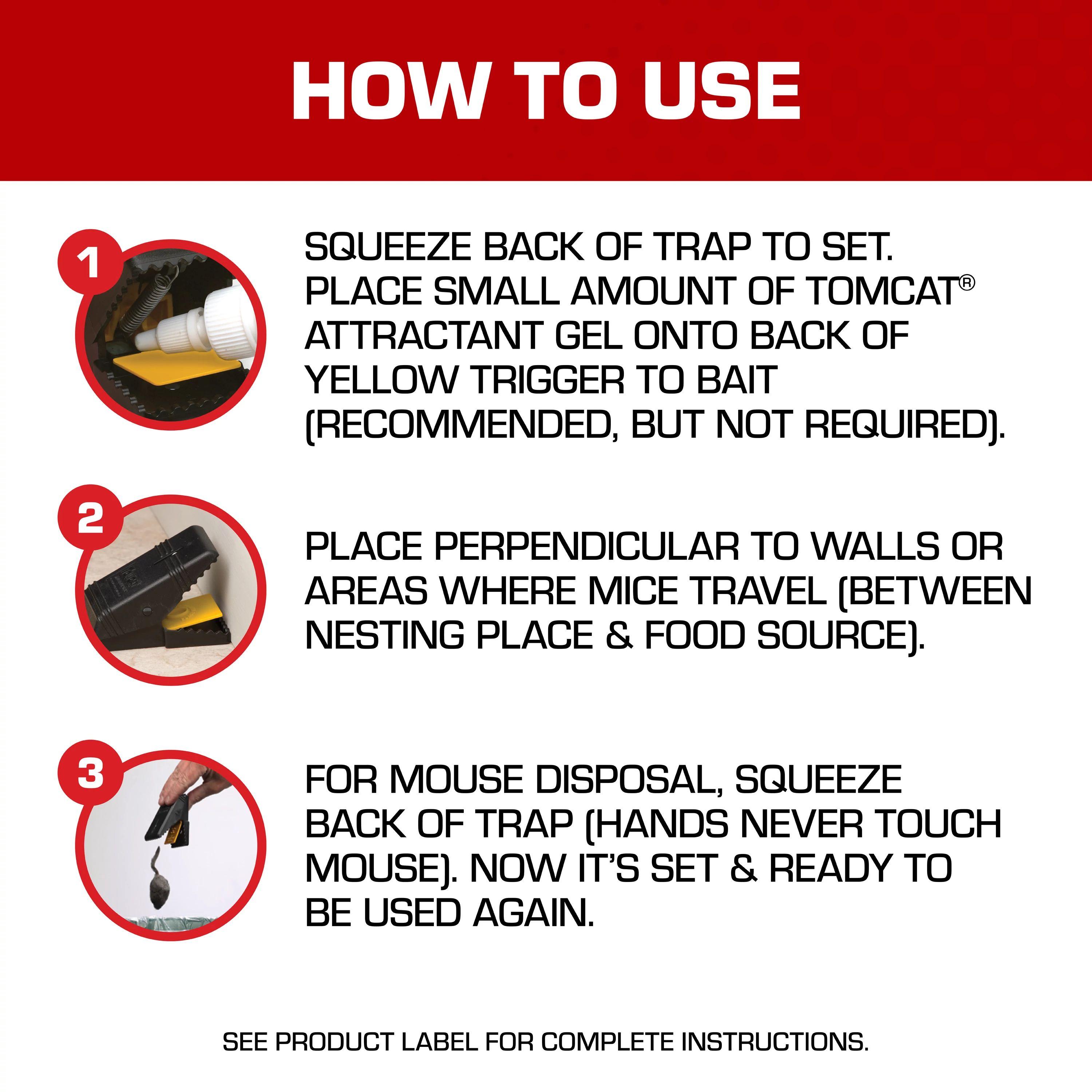 (2 pack) Tomcat Mouse Snap Traps, Contains 2 Traps, No-Touch Disposal, Easy to Set